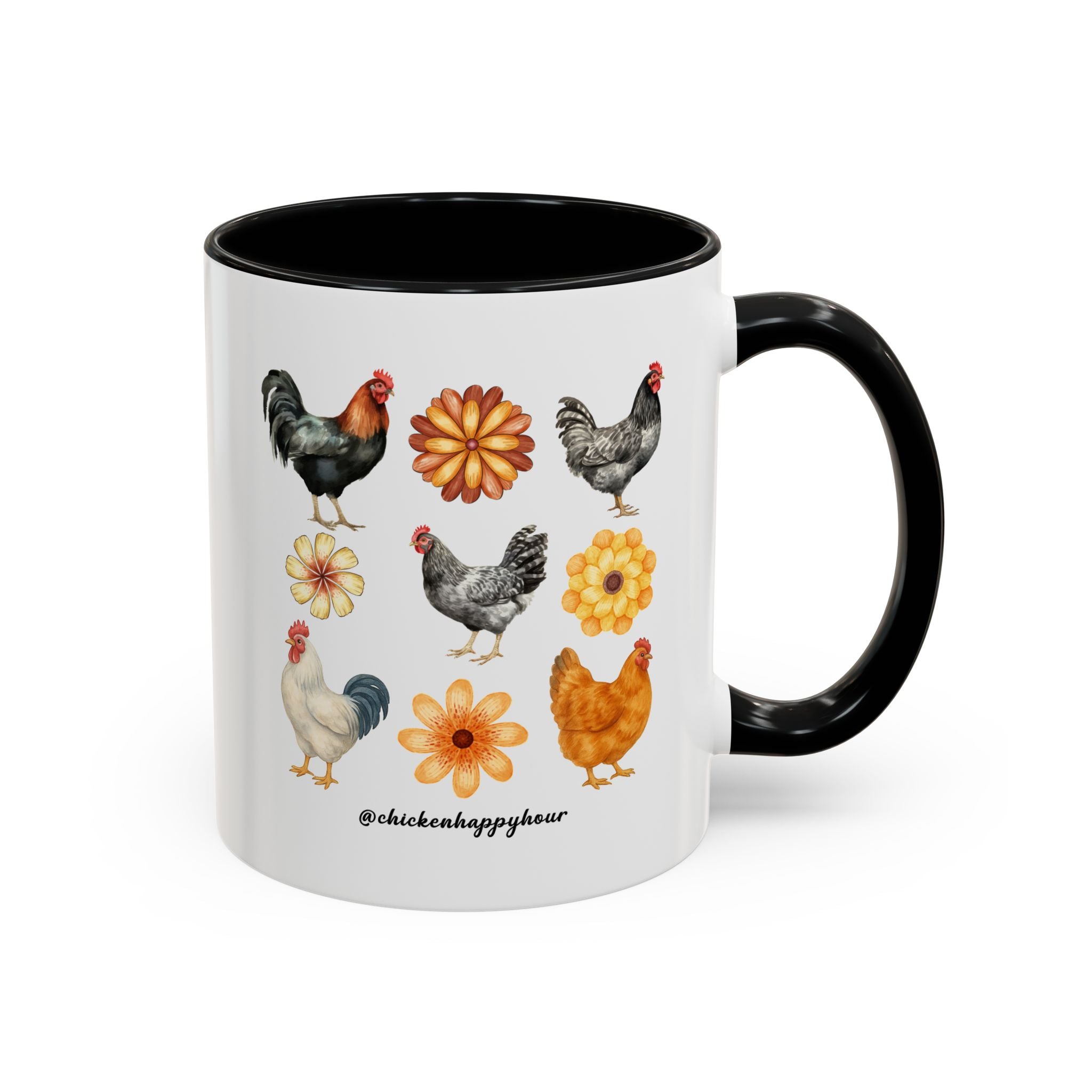 Chicken With Flowers Coffee Mug