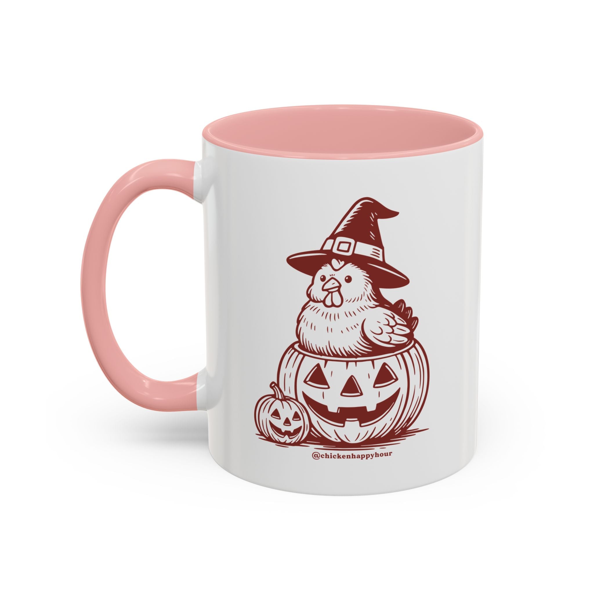 Halloween Chicken Witch in Pumpkin Coffee Mug