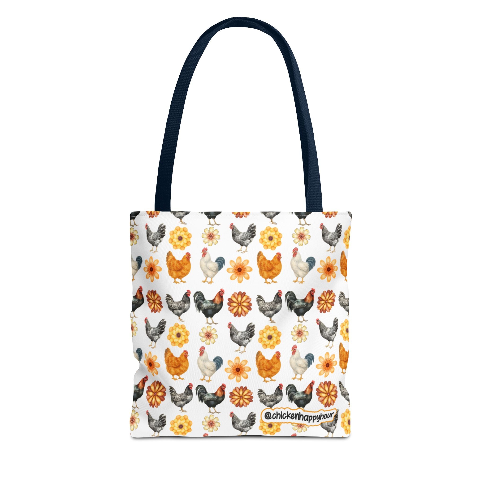 Chicken With Flowers Tote Bag