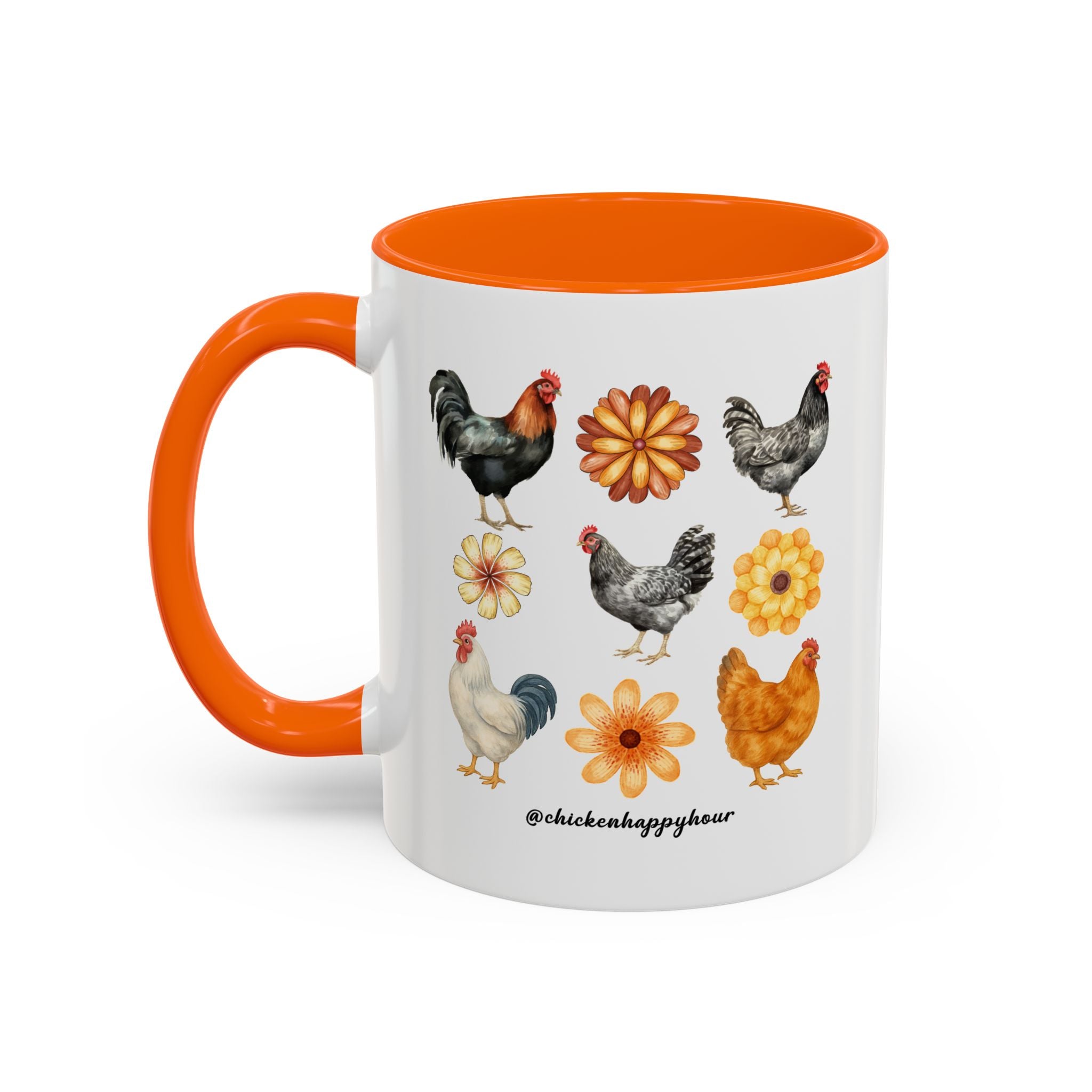 Chicken With Flowers Coffee Mug