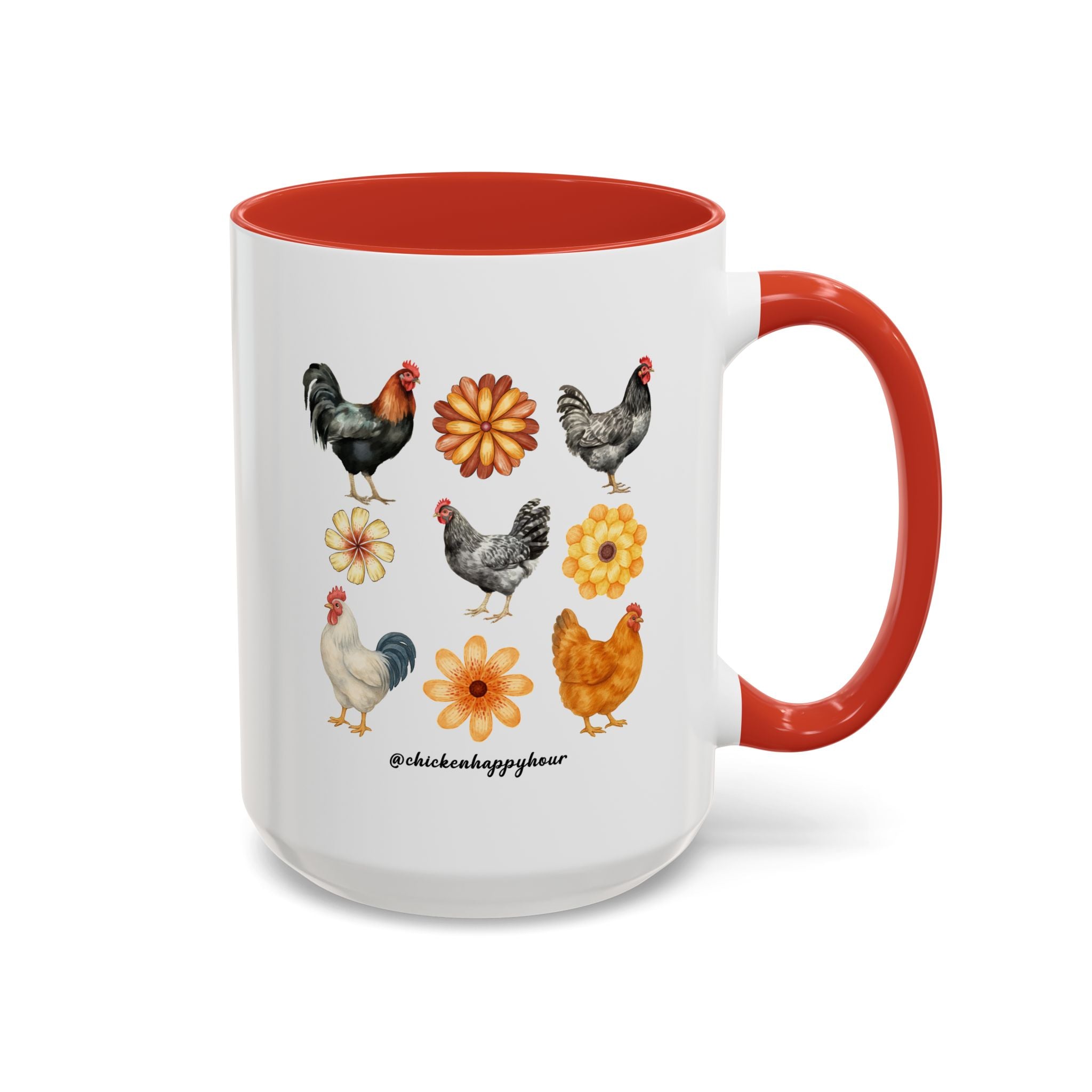 Chicken With Flowers Coffee Mug