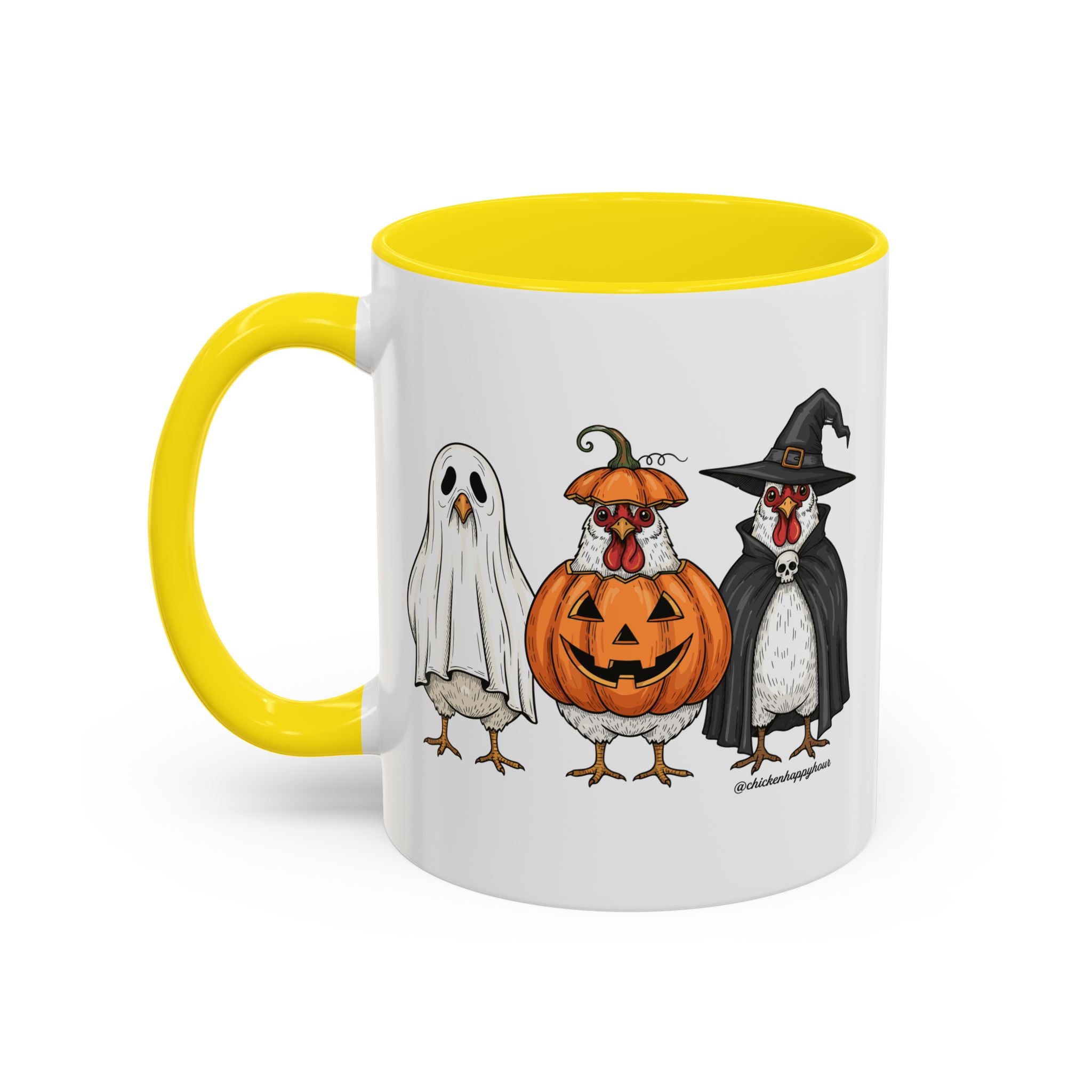 Chickens Wearing Halloween Costumes Coffee Mug