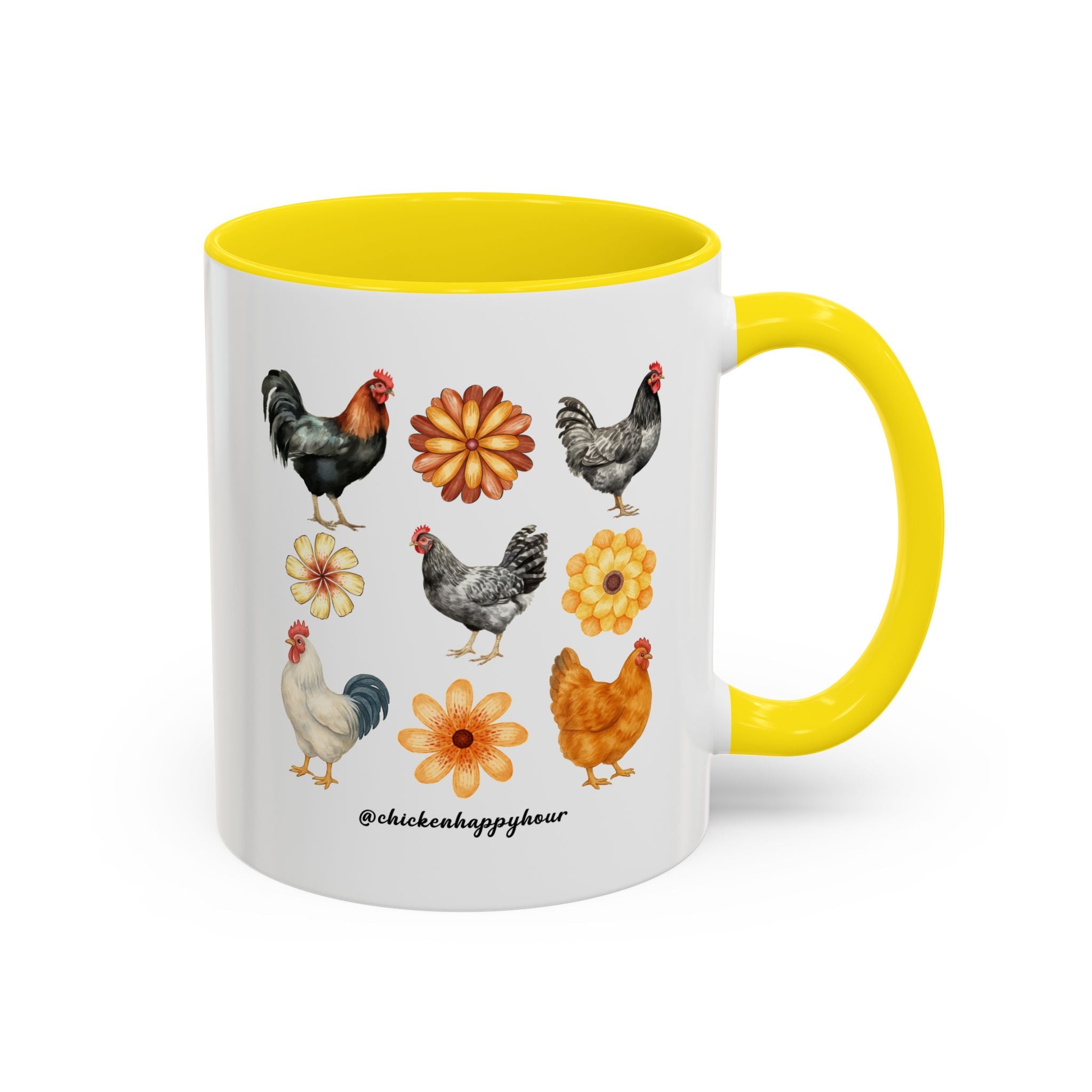 Chicken With Flowers Coffee Mug