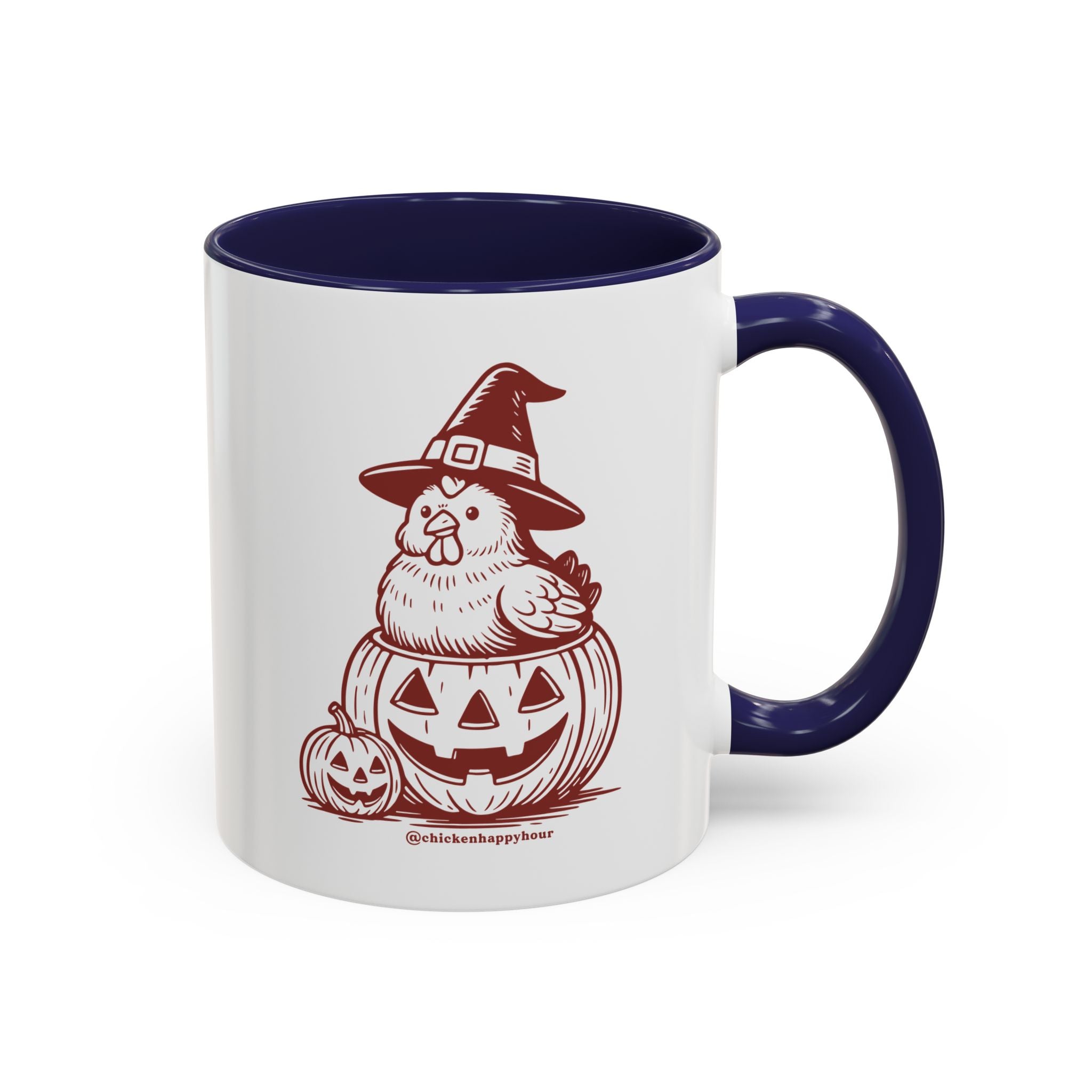 Halloween Chicken Witch in Pumpkin Coffee Mug