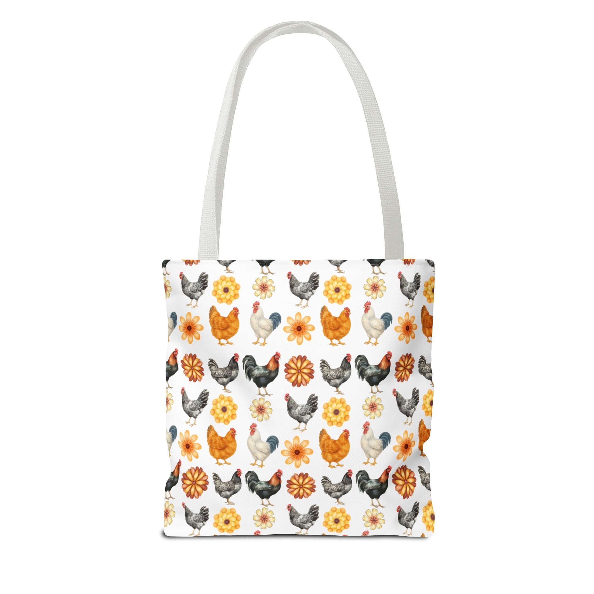 Chicken With Flowers Tote Bag
