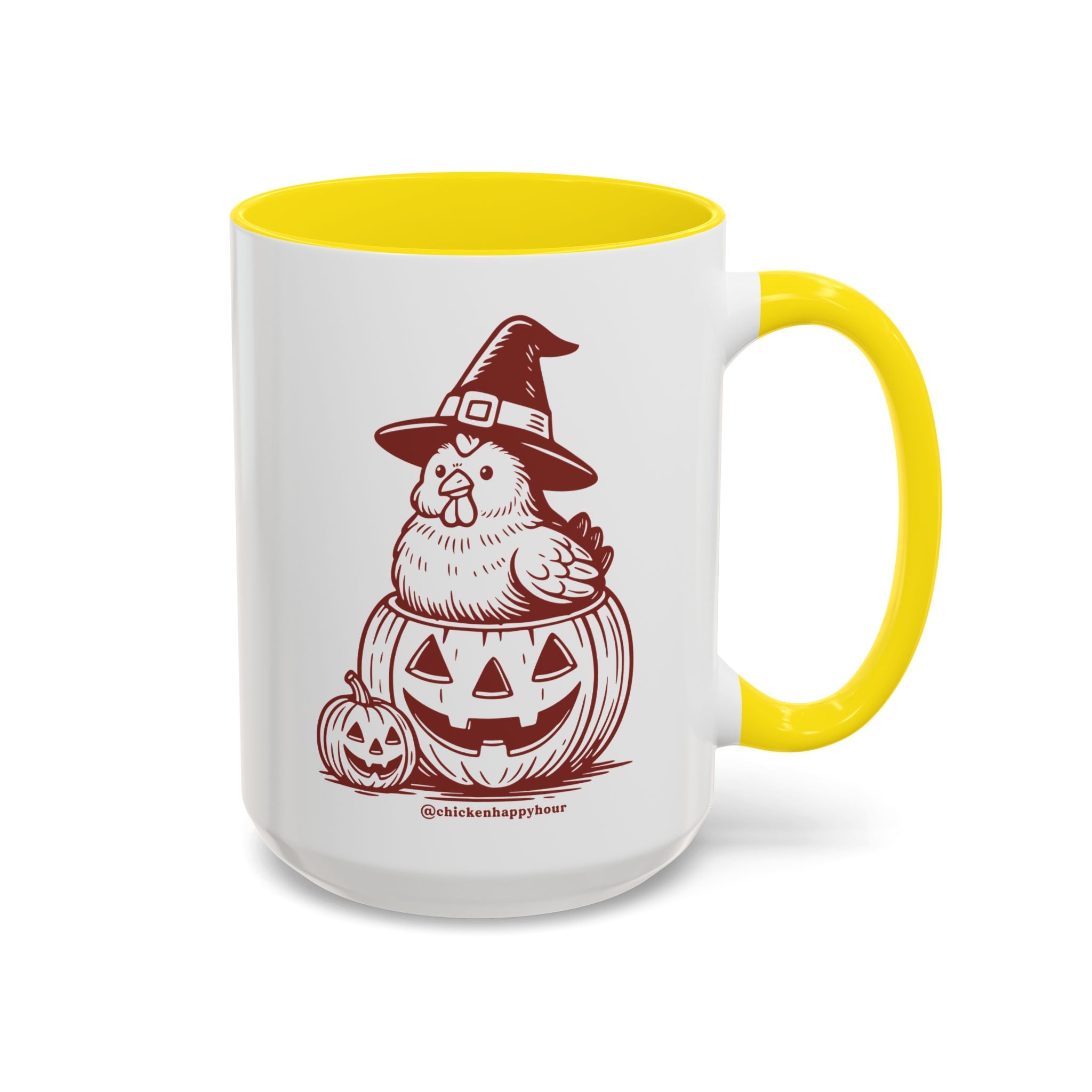 Halloween Chicken Witch in Pumpkin Coffee Mug