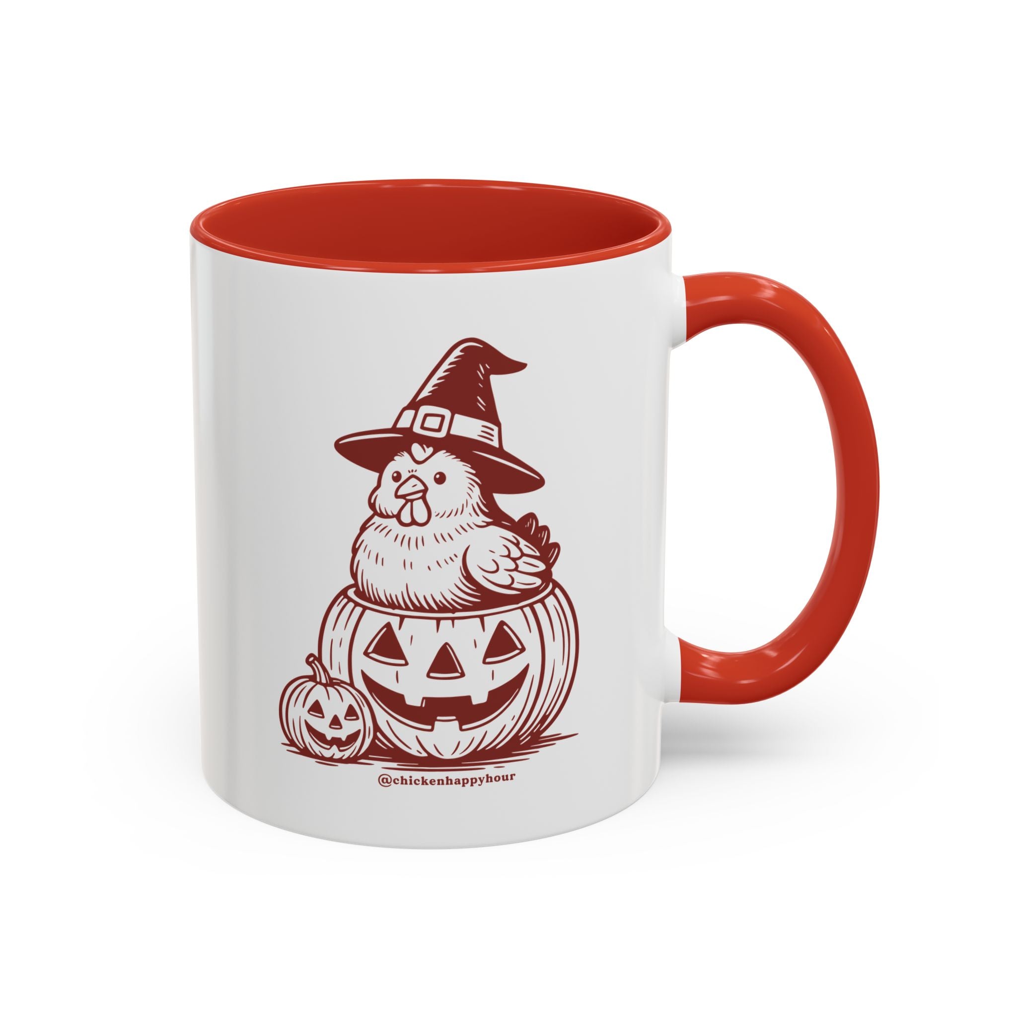 Halloween Chicken Witch in Pumpkin Coffee Mug