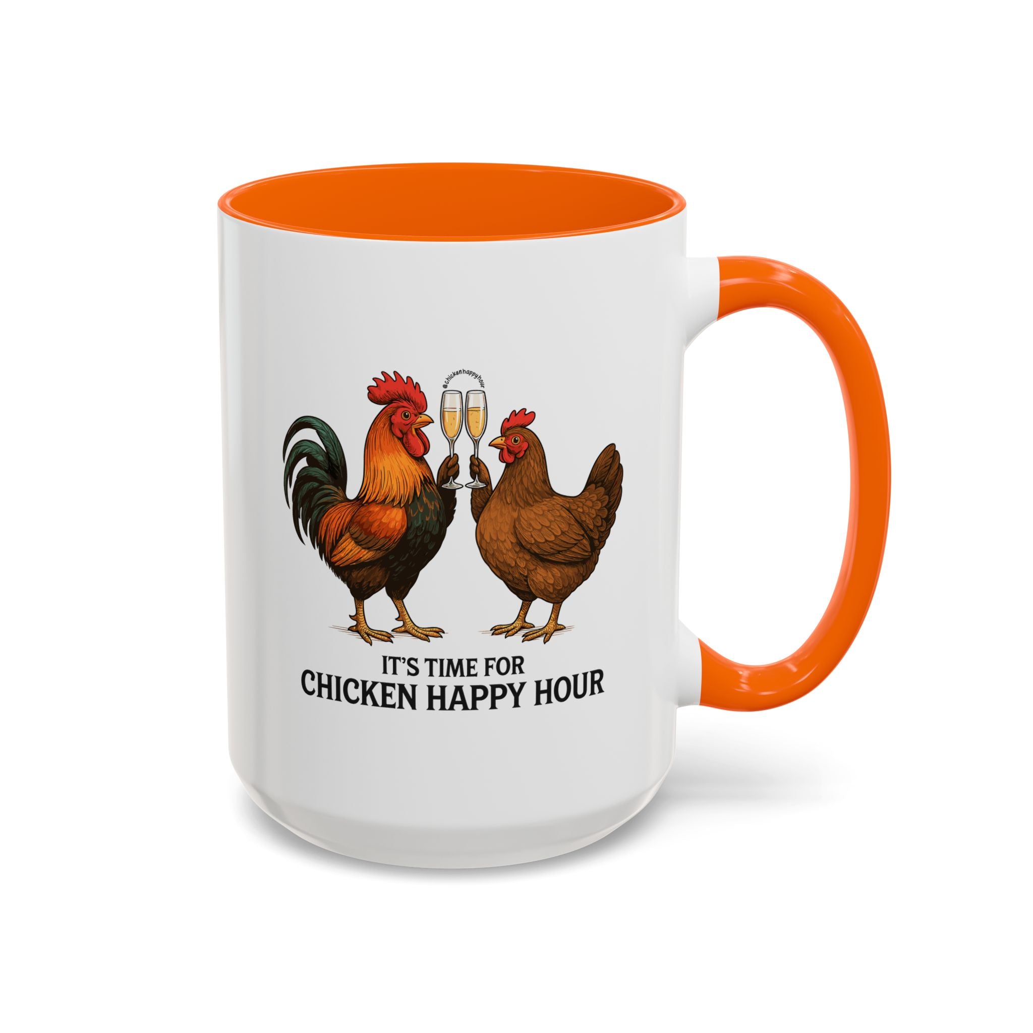 It’s Time for Chicken Happy Hour With Rooster and Hen Coffee Mug