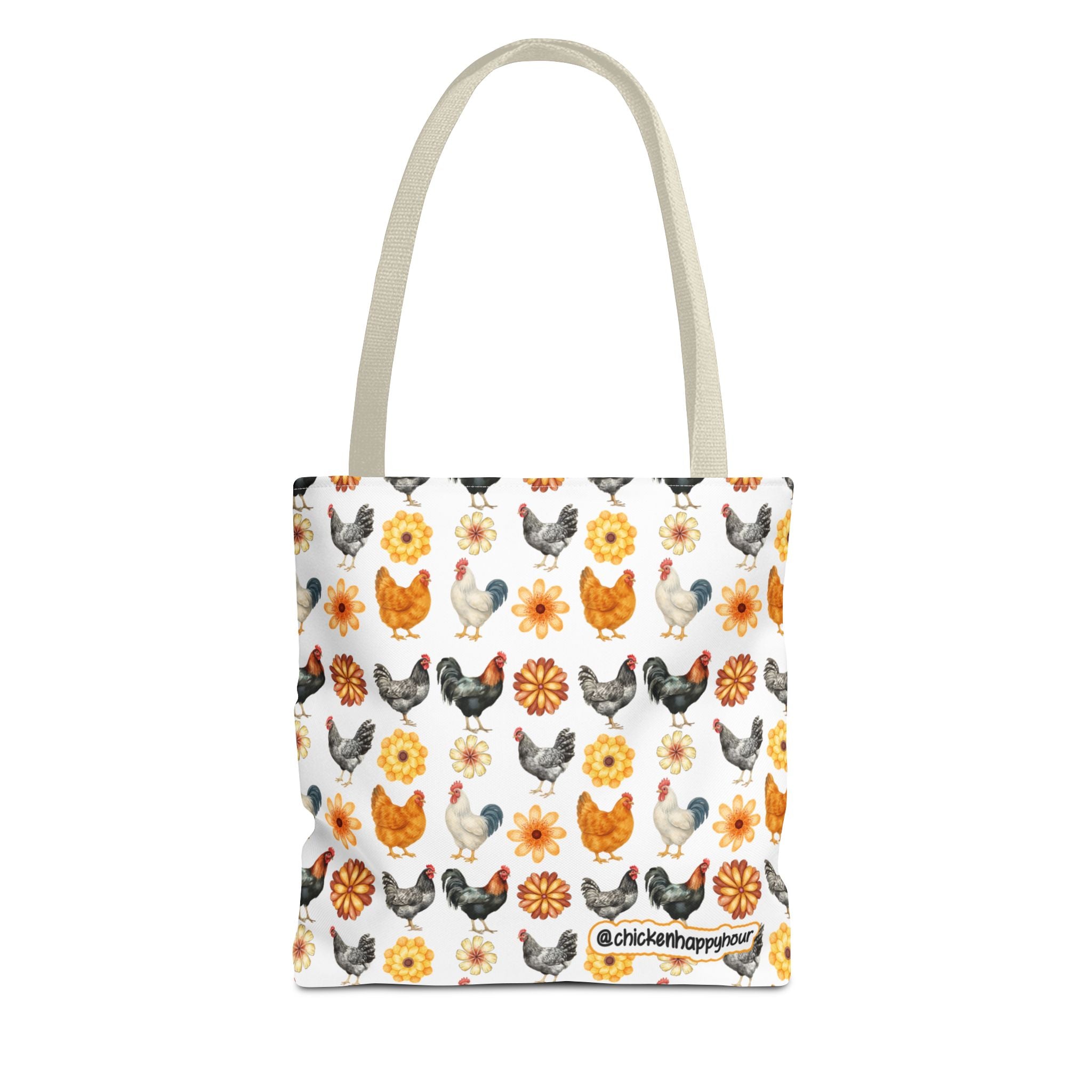 Chicken With Flowers Tote Bag