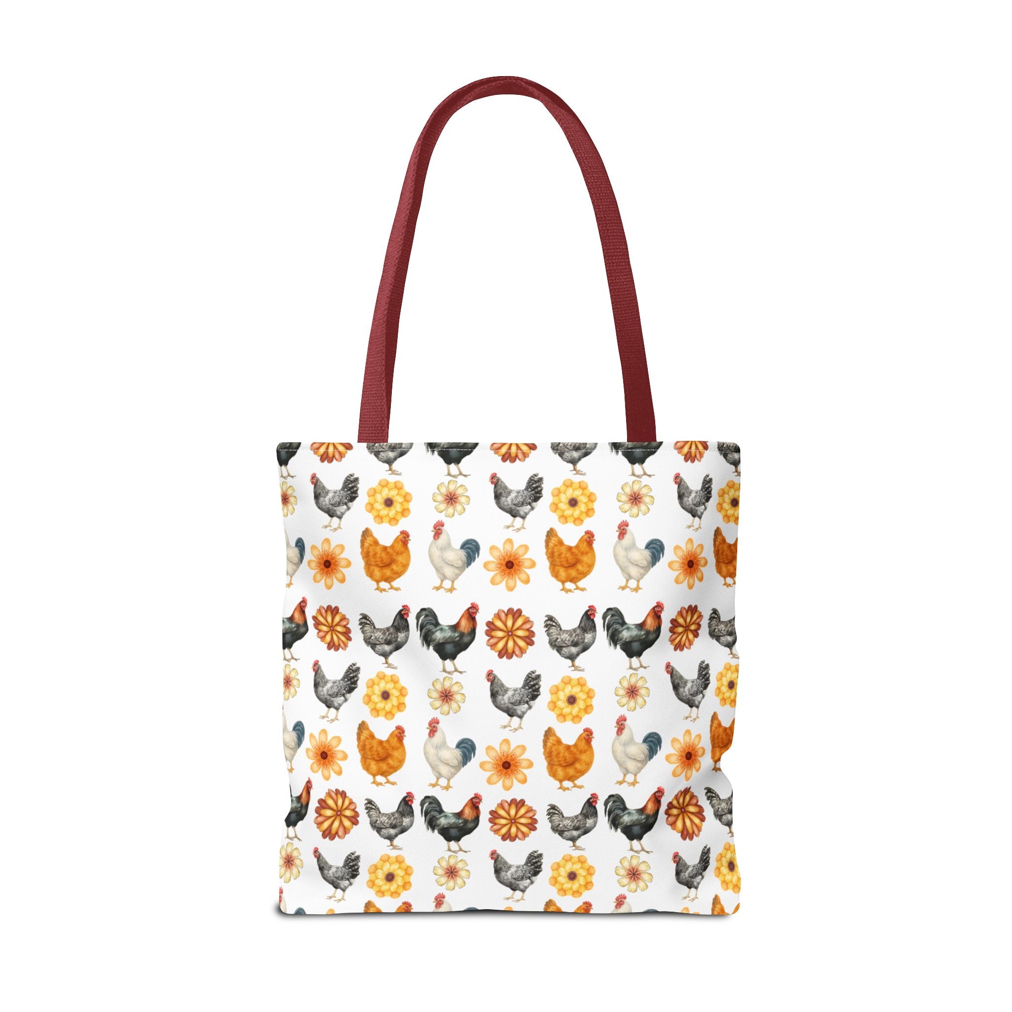Chicken With Flowers Tote Bag