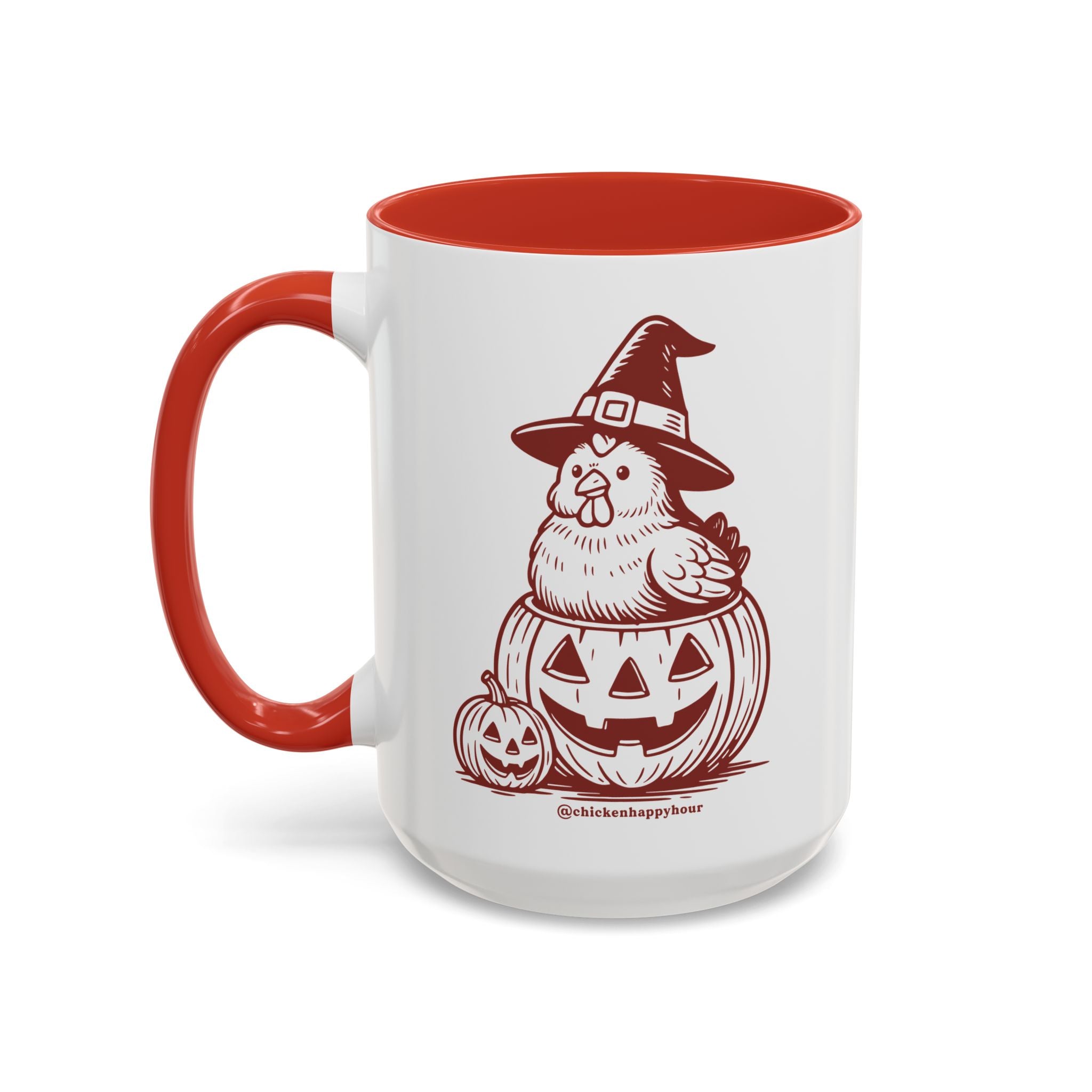 Halloween Chicken Witch in Pumpkin Coffee Mug