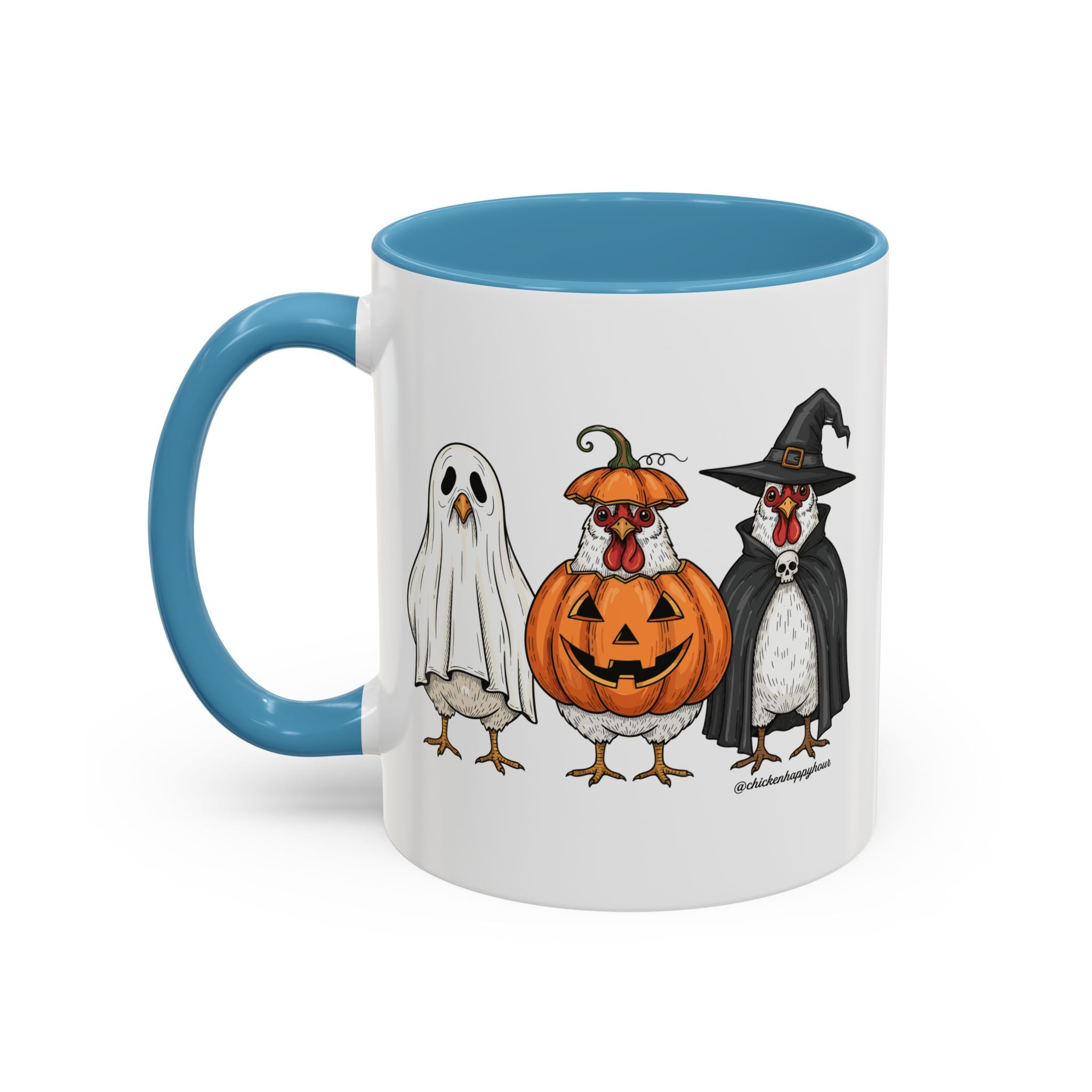 Chickens Wearing Halloween Costumes Coffee Mug