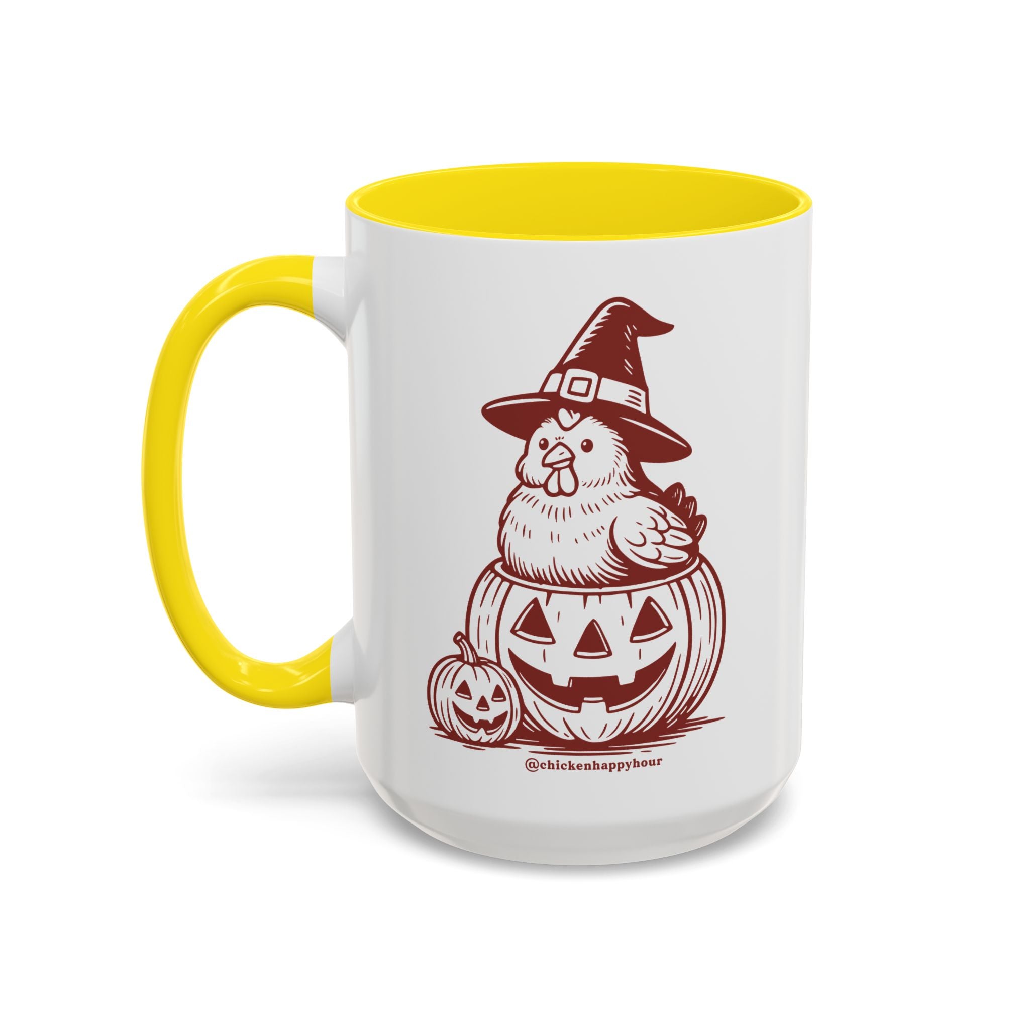 Halloween Chicken Witch in Pumpkin Coffee Mug