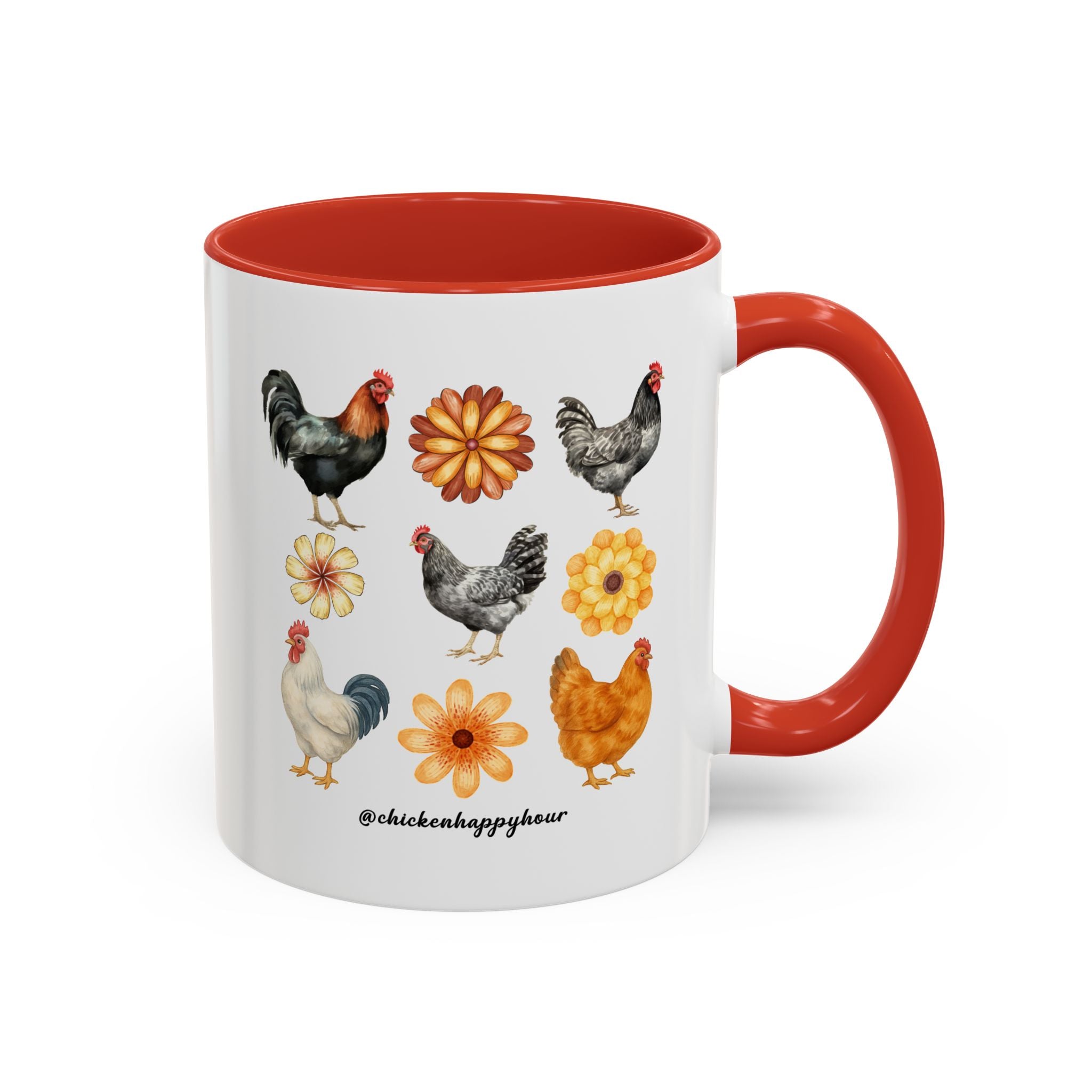Chicken With Flowers Coffee Mug