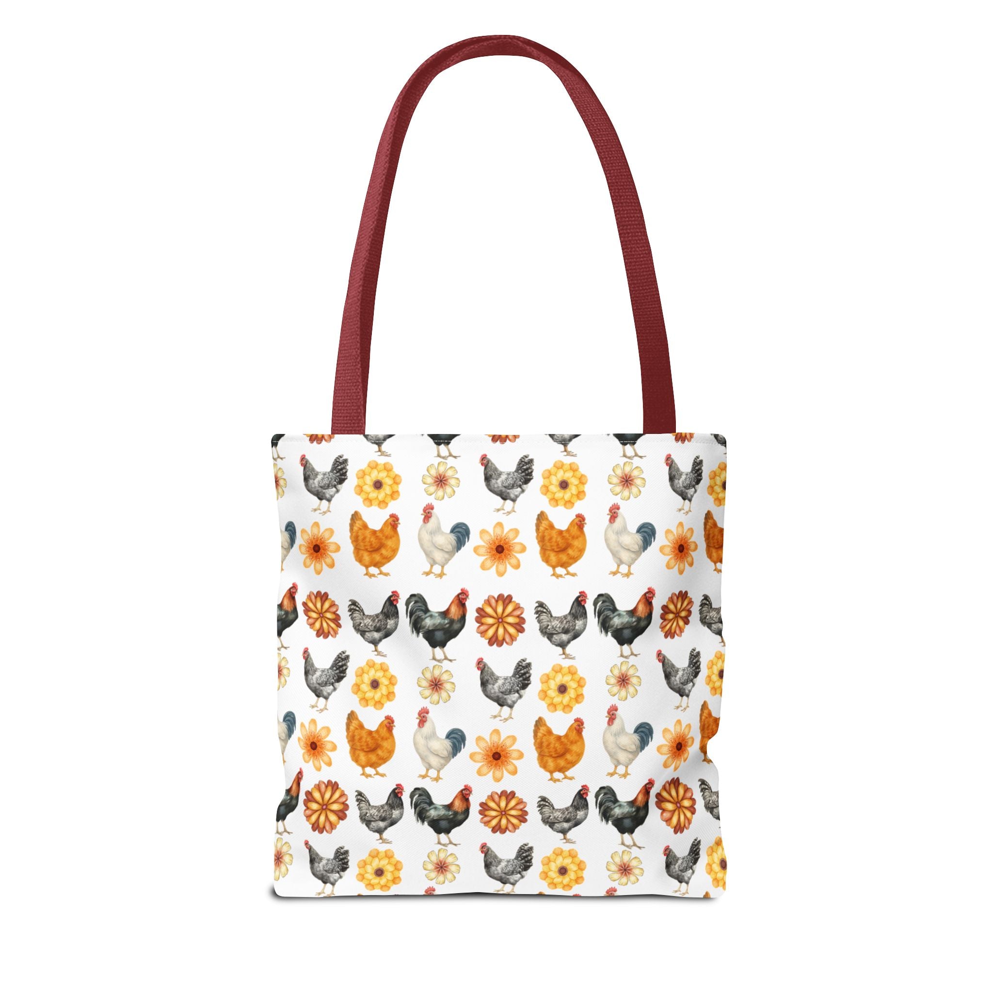 Chicken With Flowers Tote Bag