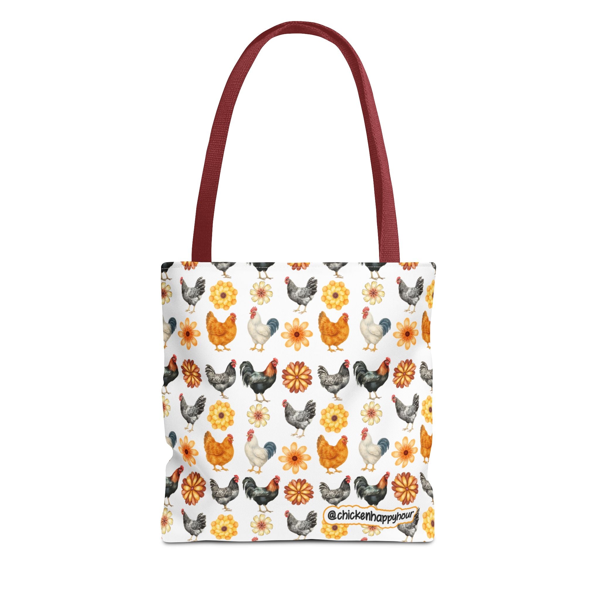 Chicken With Flowers Tote Bag