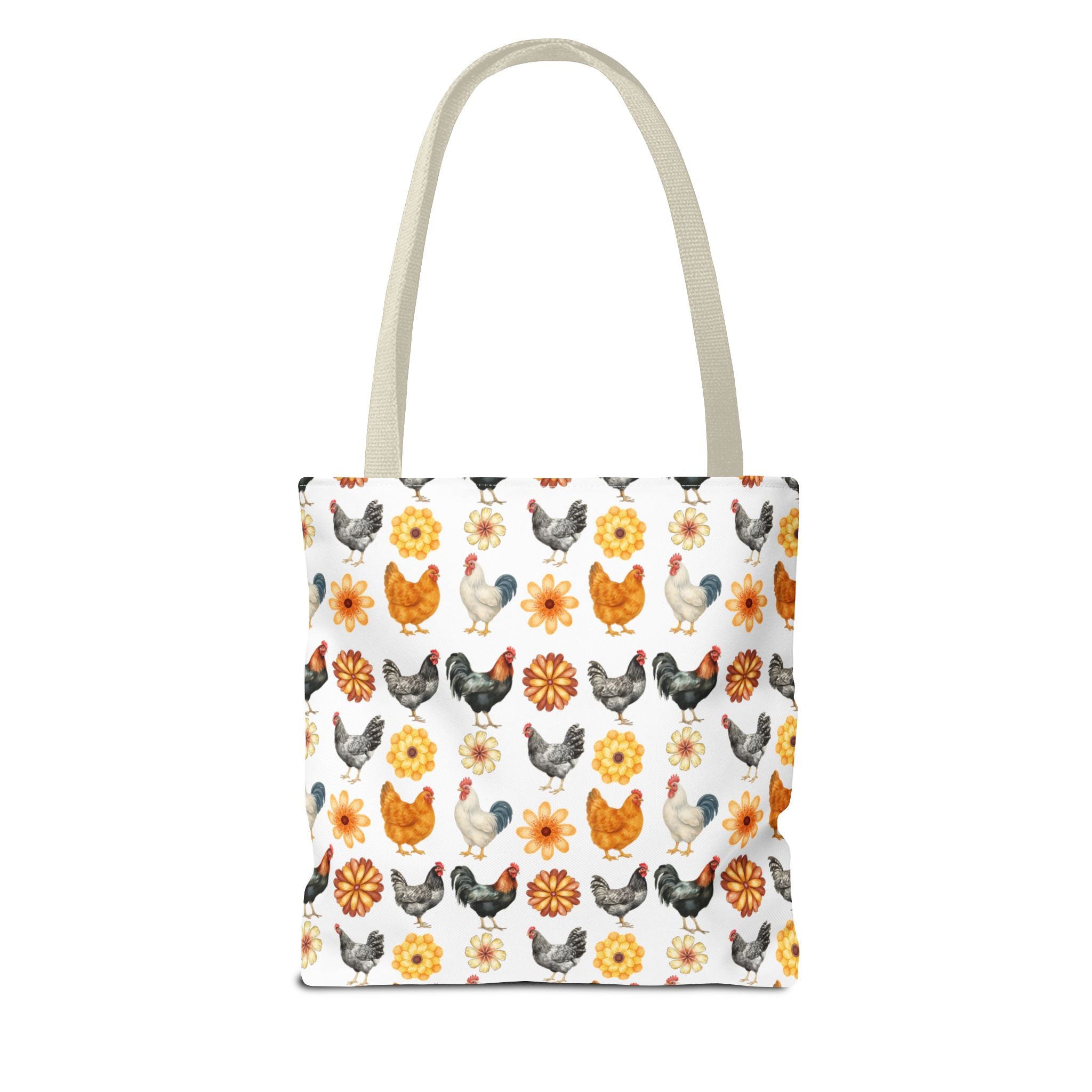 Chicken With Flowers Tote Bag