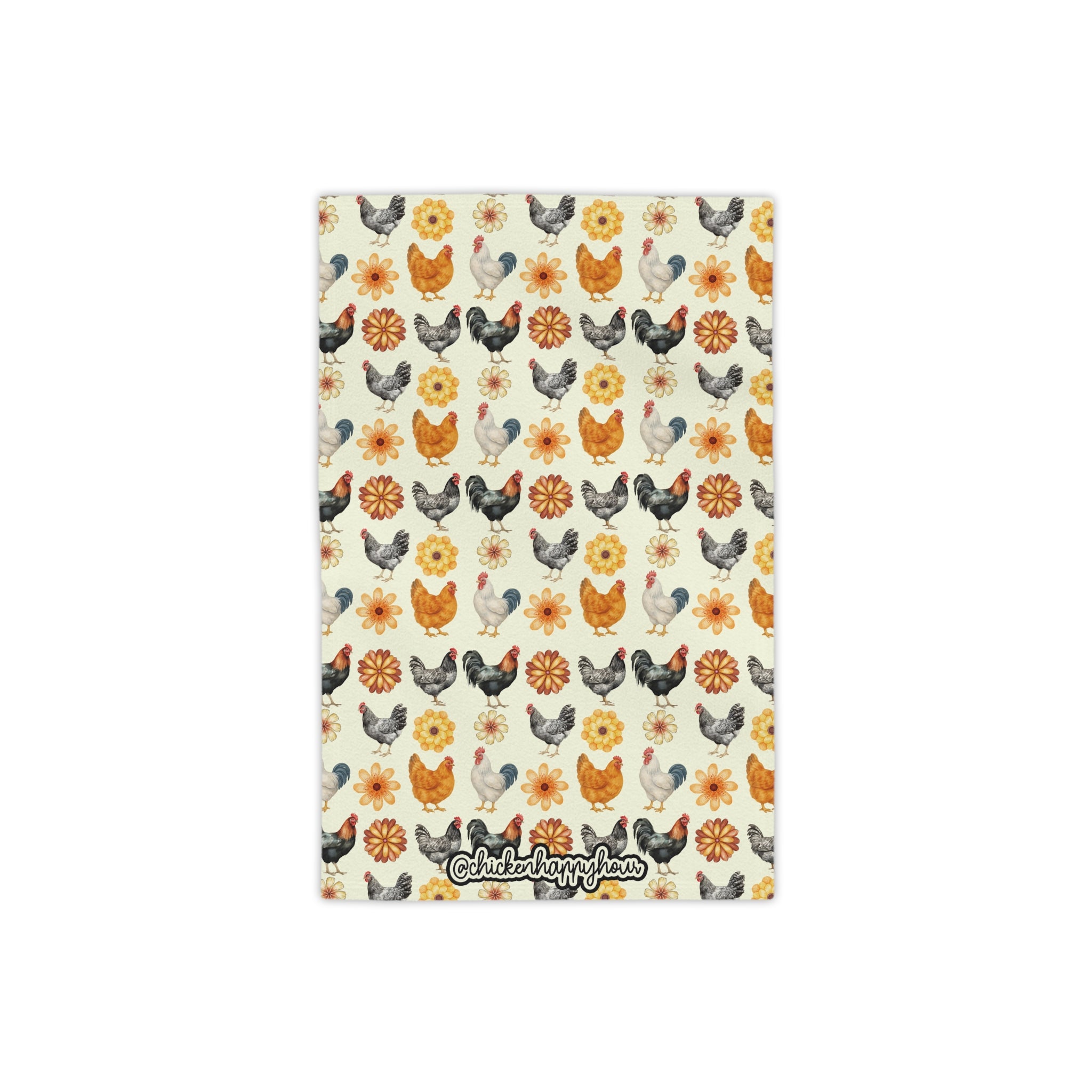 CHICKEN WITH FLOWER Beach Towel