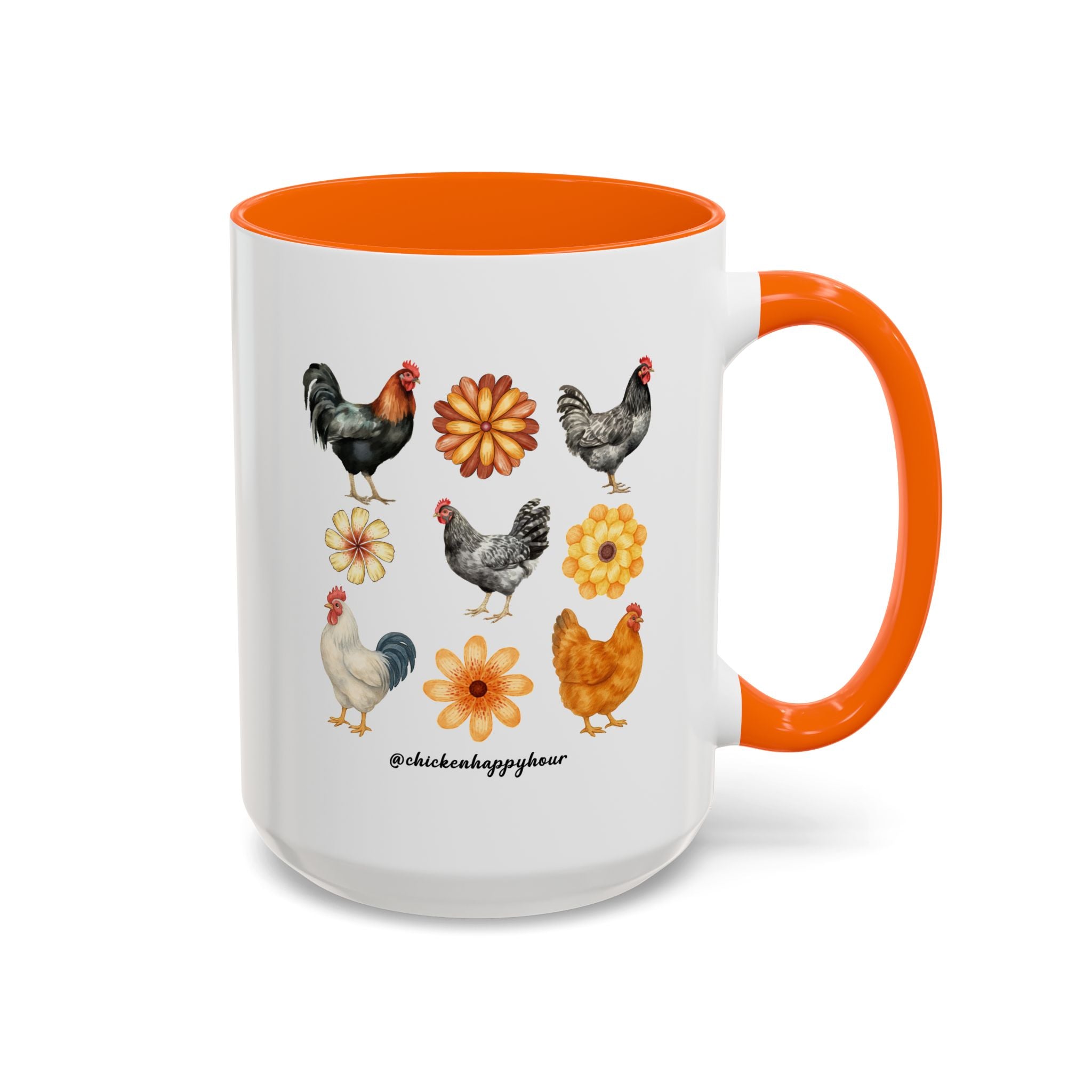 Chicken With Flowers Coffee Mug