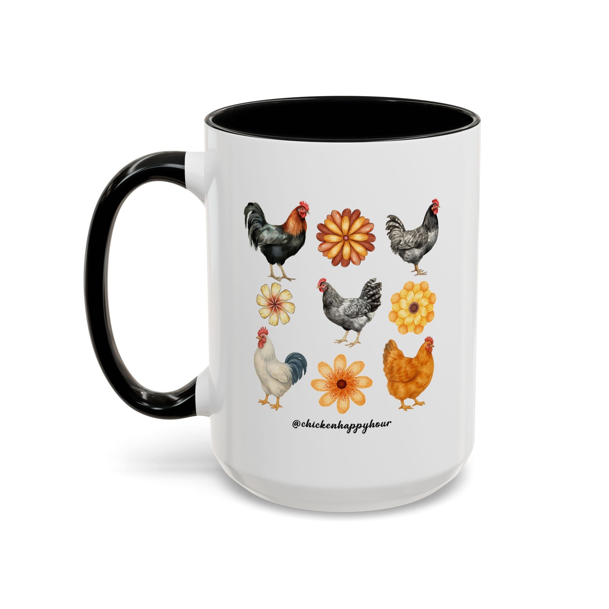 Chicken With Flowers Coffee Mug