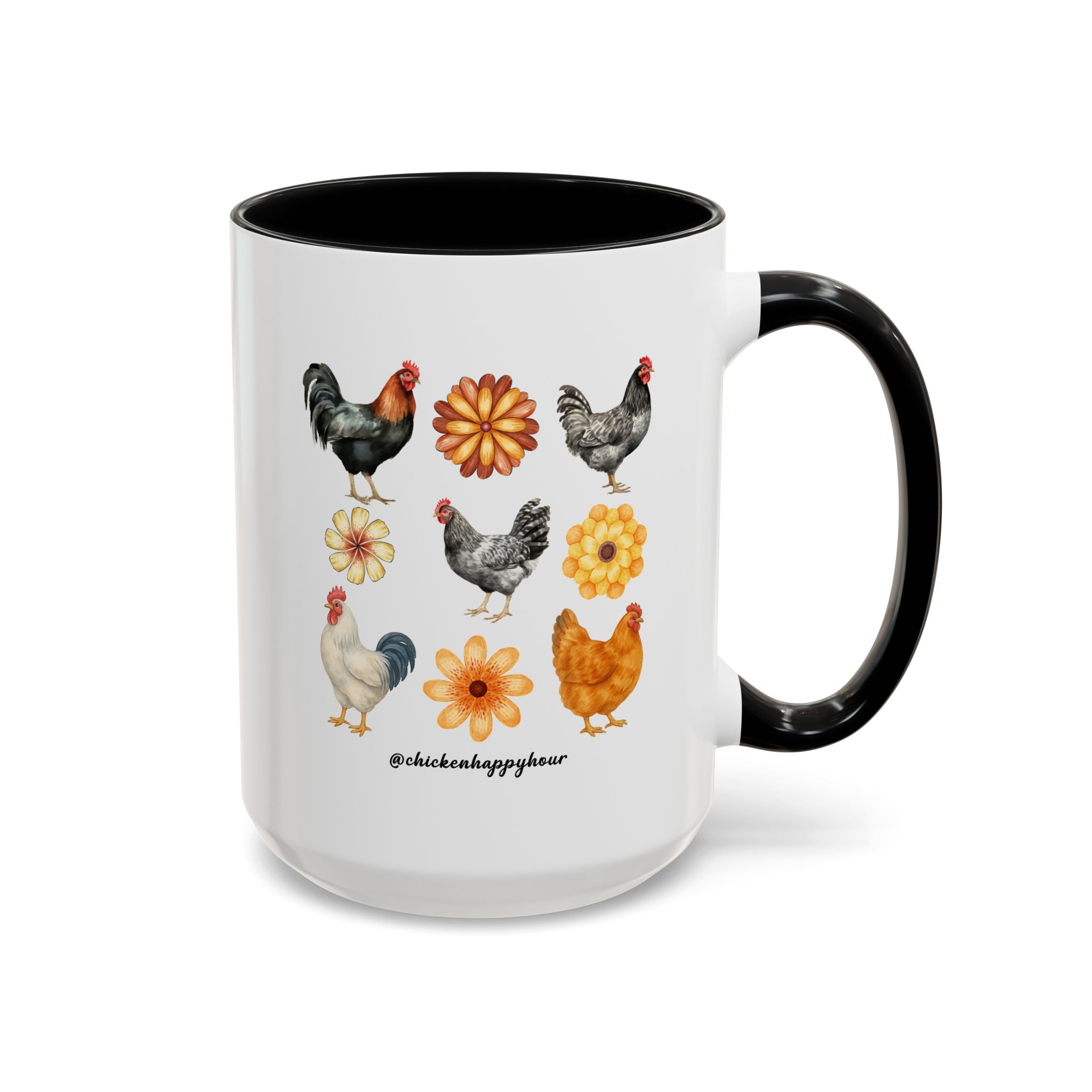Chicken With Flowers Coffee Mug