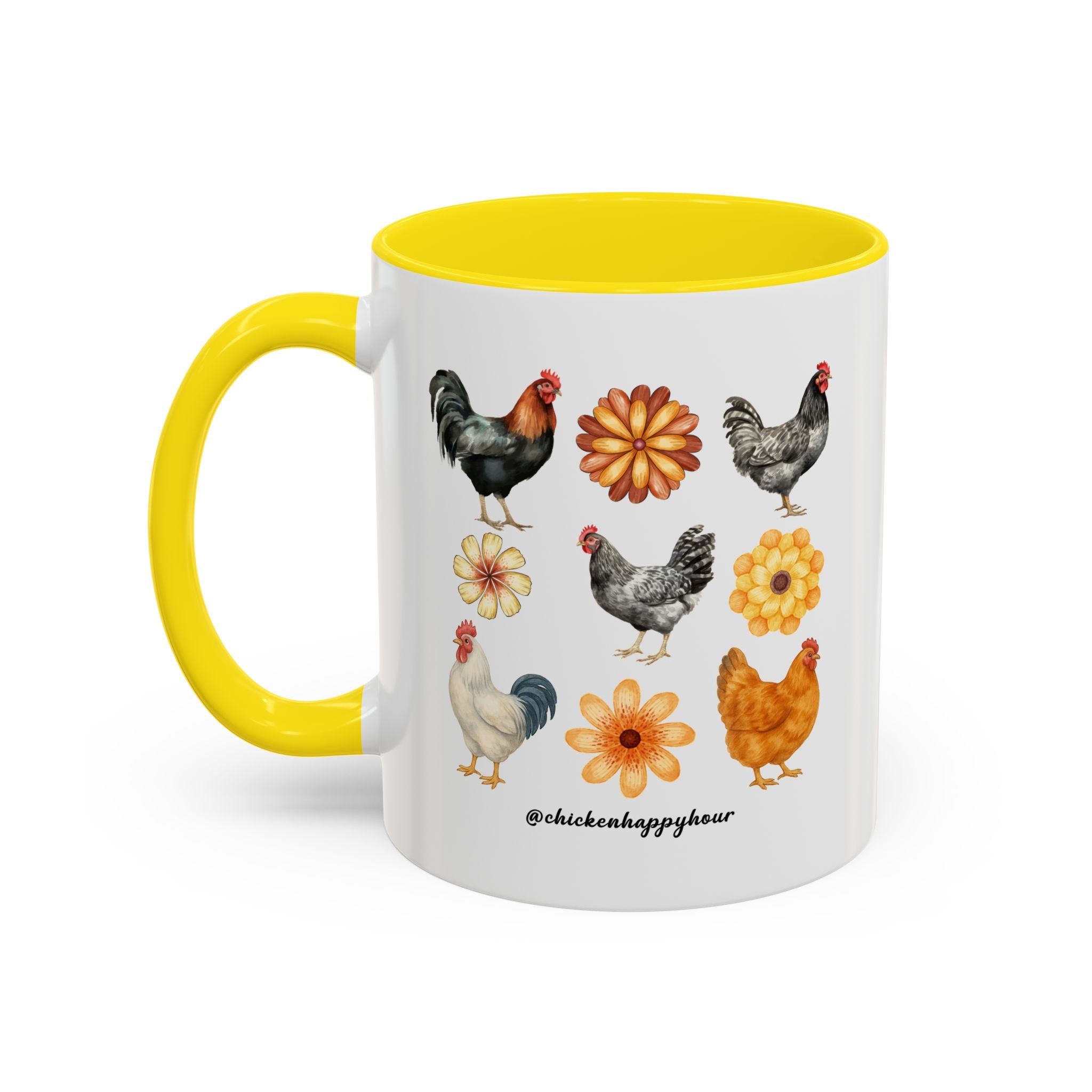 Chicken With Flowers Coffee Mug