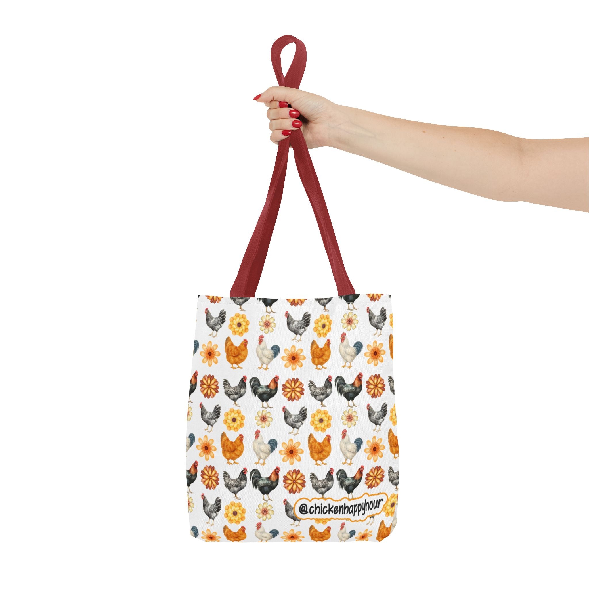 Chicken With Flowers Tote Bag