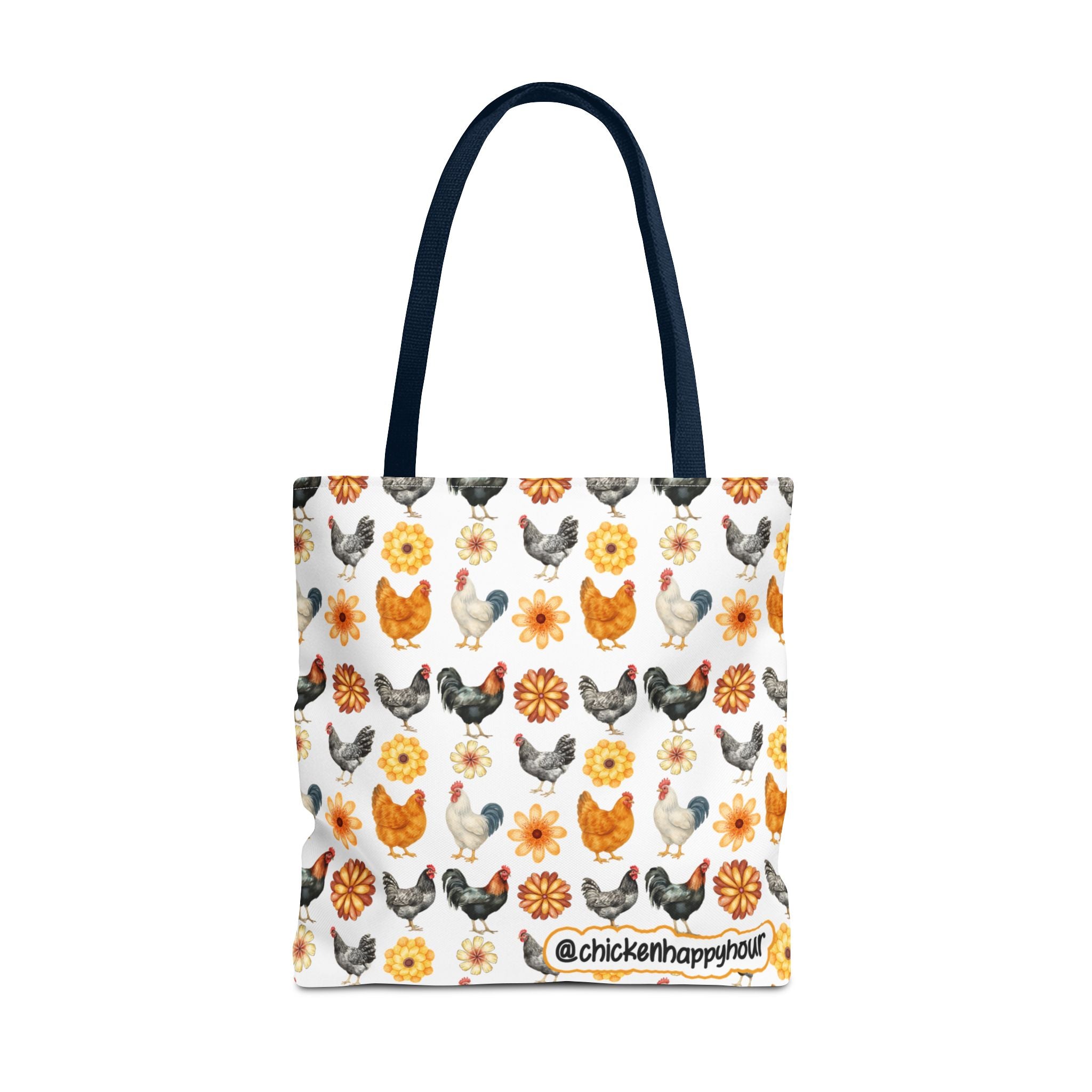 Chicken With Flowers Tote Bag