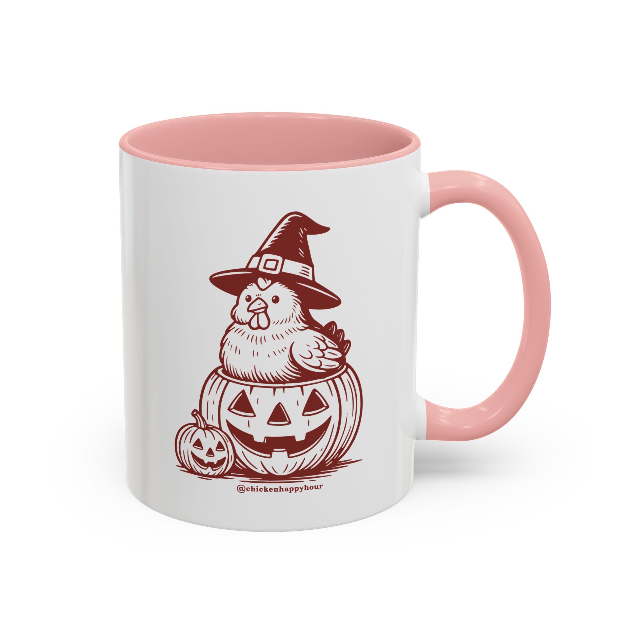 Halloween Chicken Witch in Pumpkin Coffee Mug