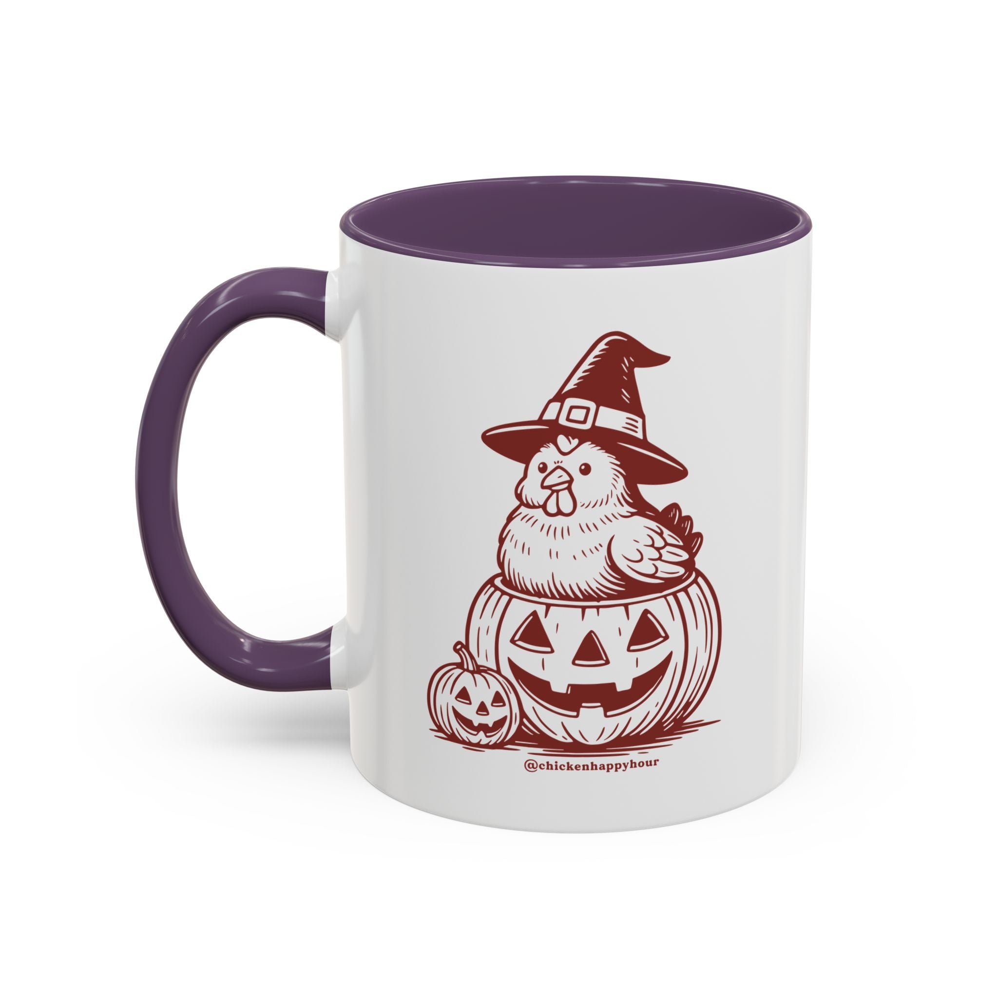 Halloween Chicken Witch in Pumpkin Coffee Mug