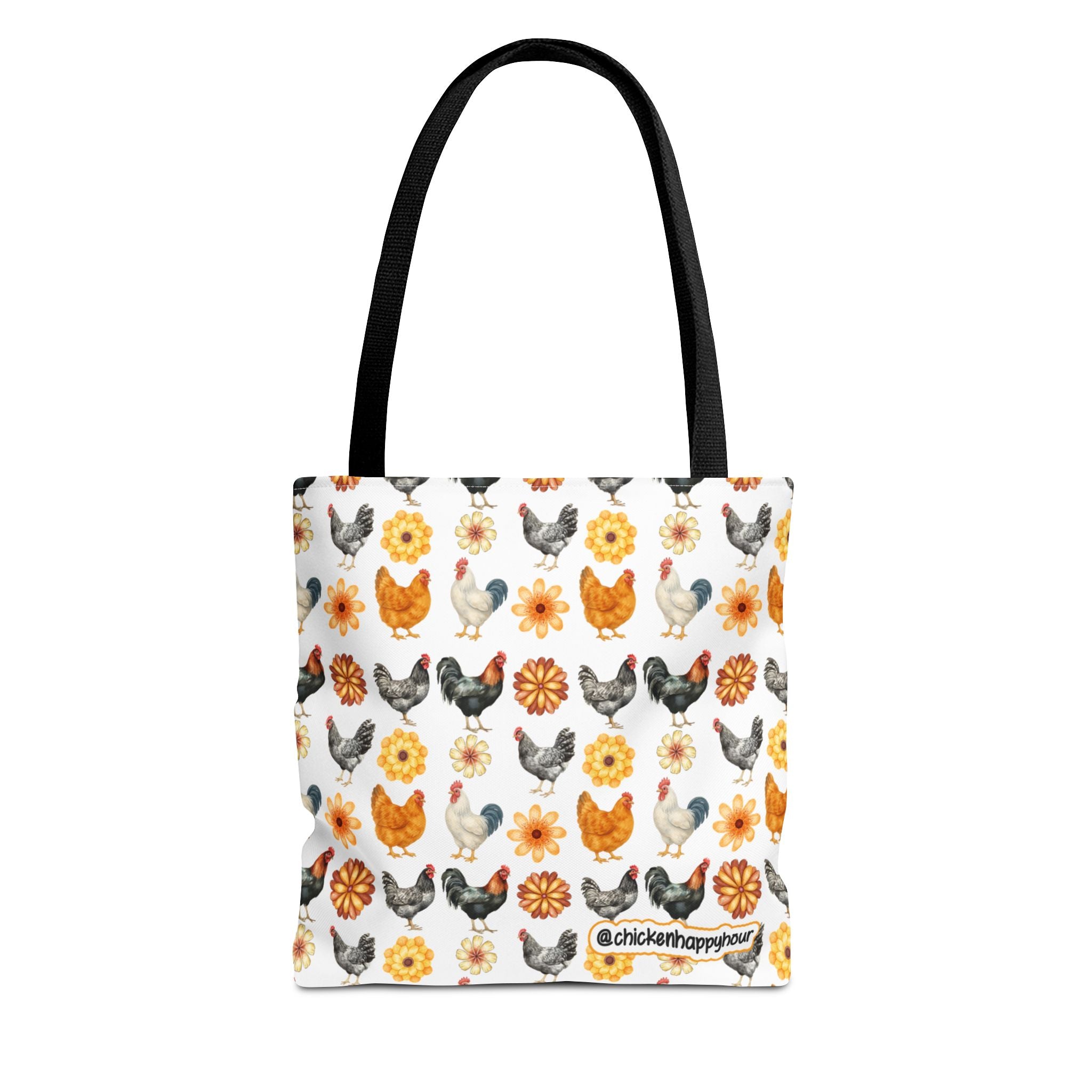 Chicken With Flowers Tote Bag