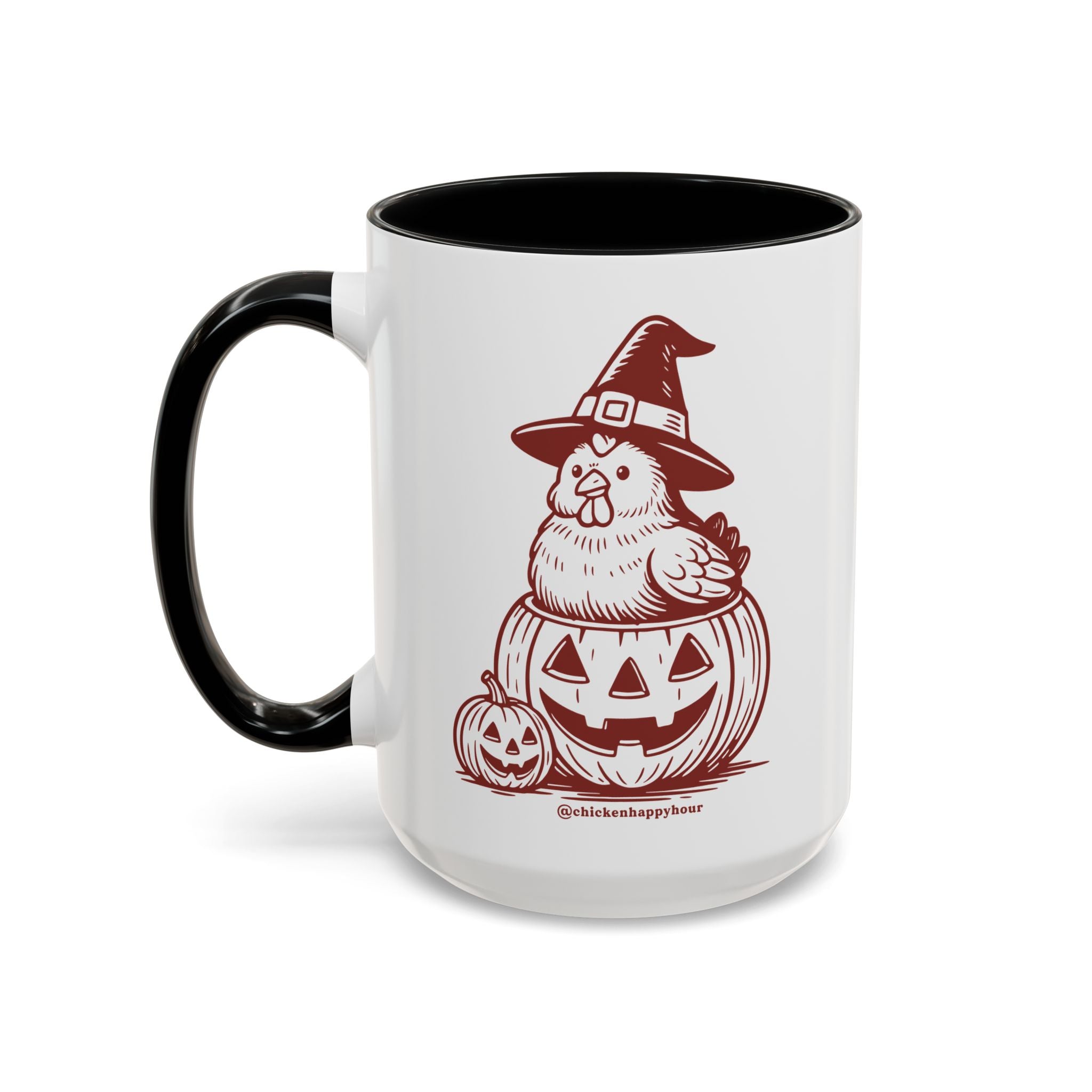 Halloween Chicken Witch in Pumpkin Coffee Mug