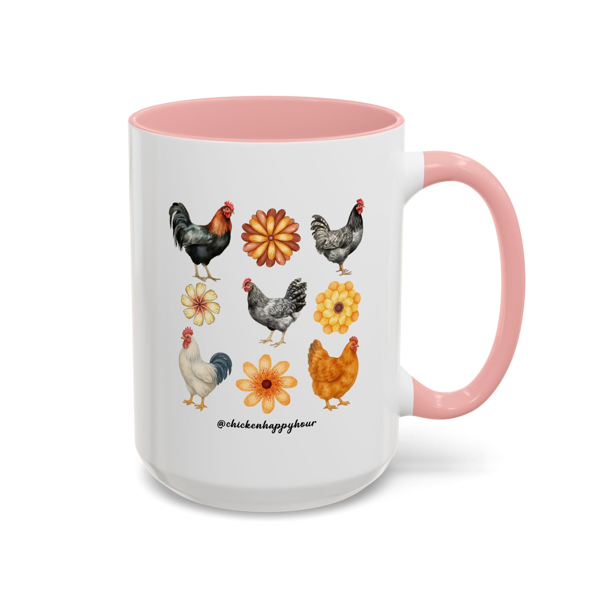 Chicken With Flowers Coffee Mug