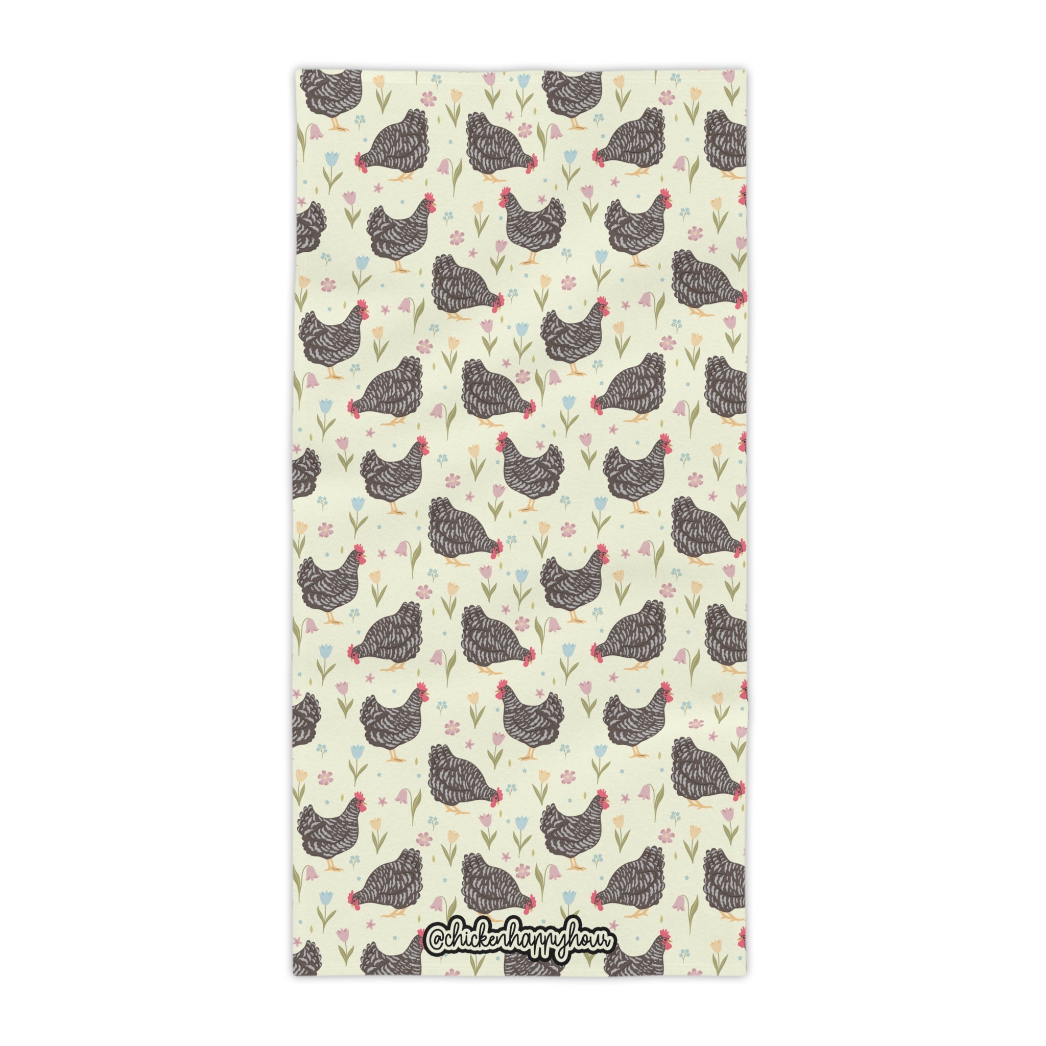 CHICKEN WITH FLOWER 2 Beach Towel