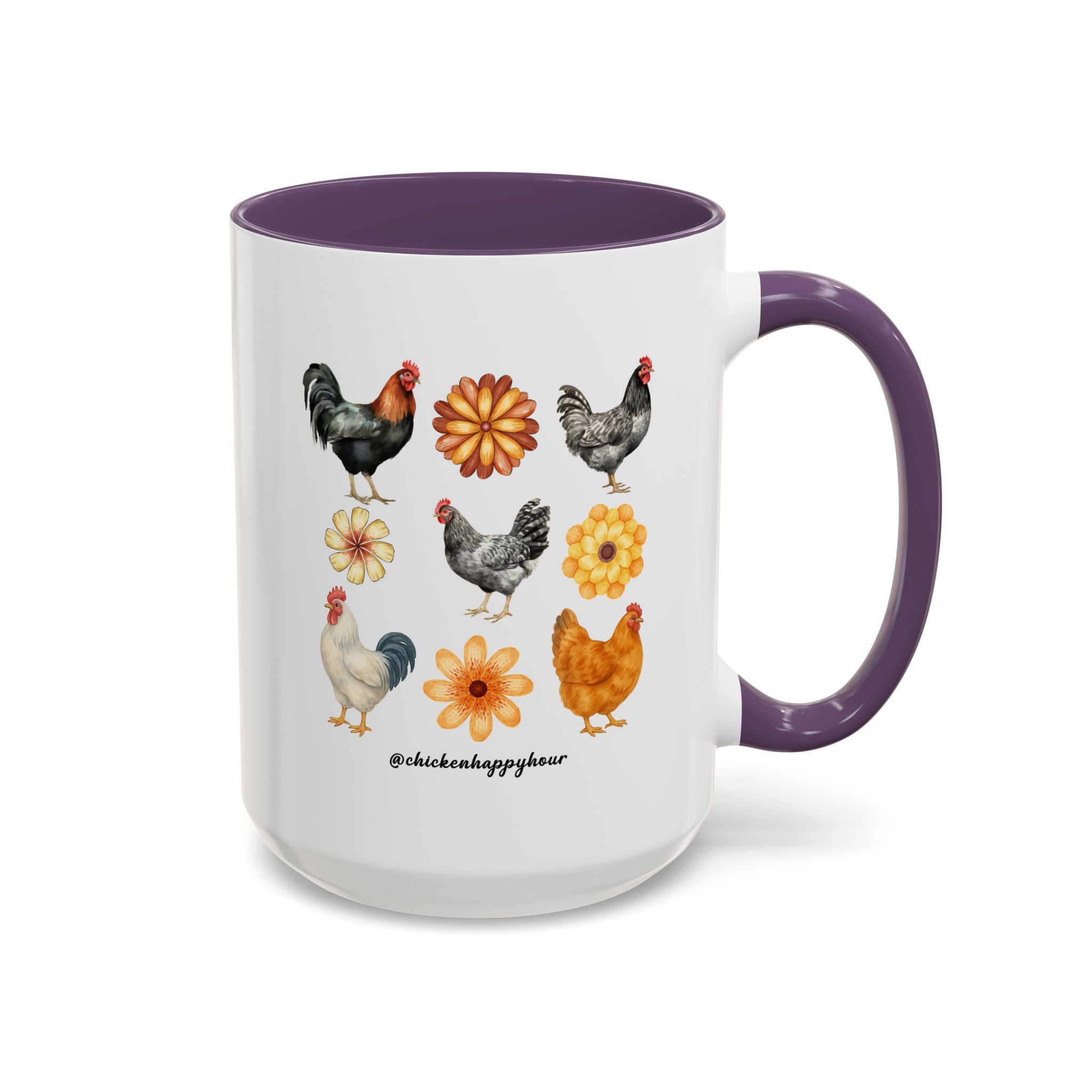 Chicken With Flowers Coffee Mug