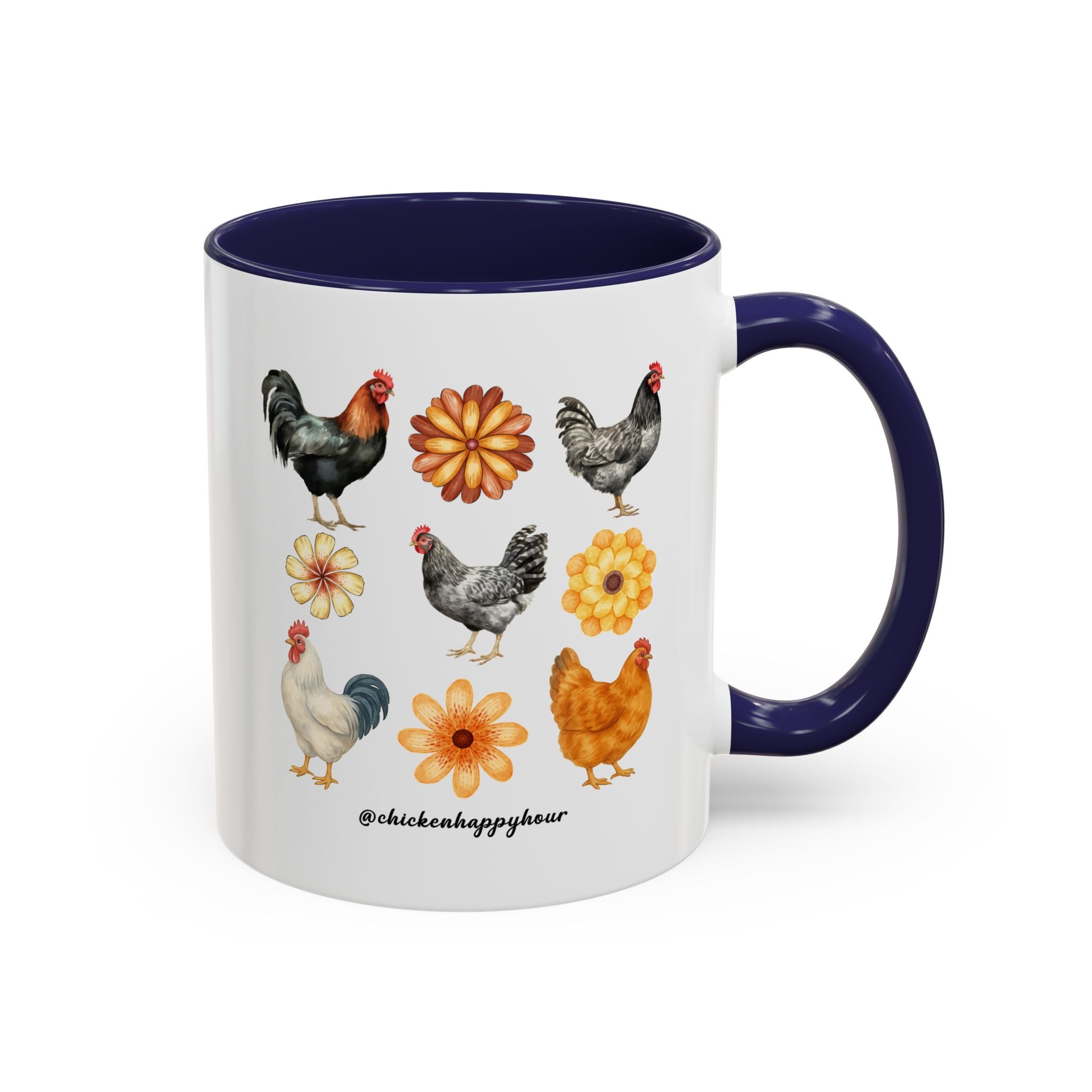 Chicken With Flowers Coffee Mug