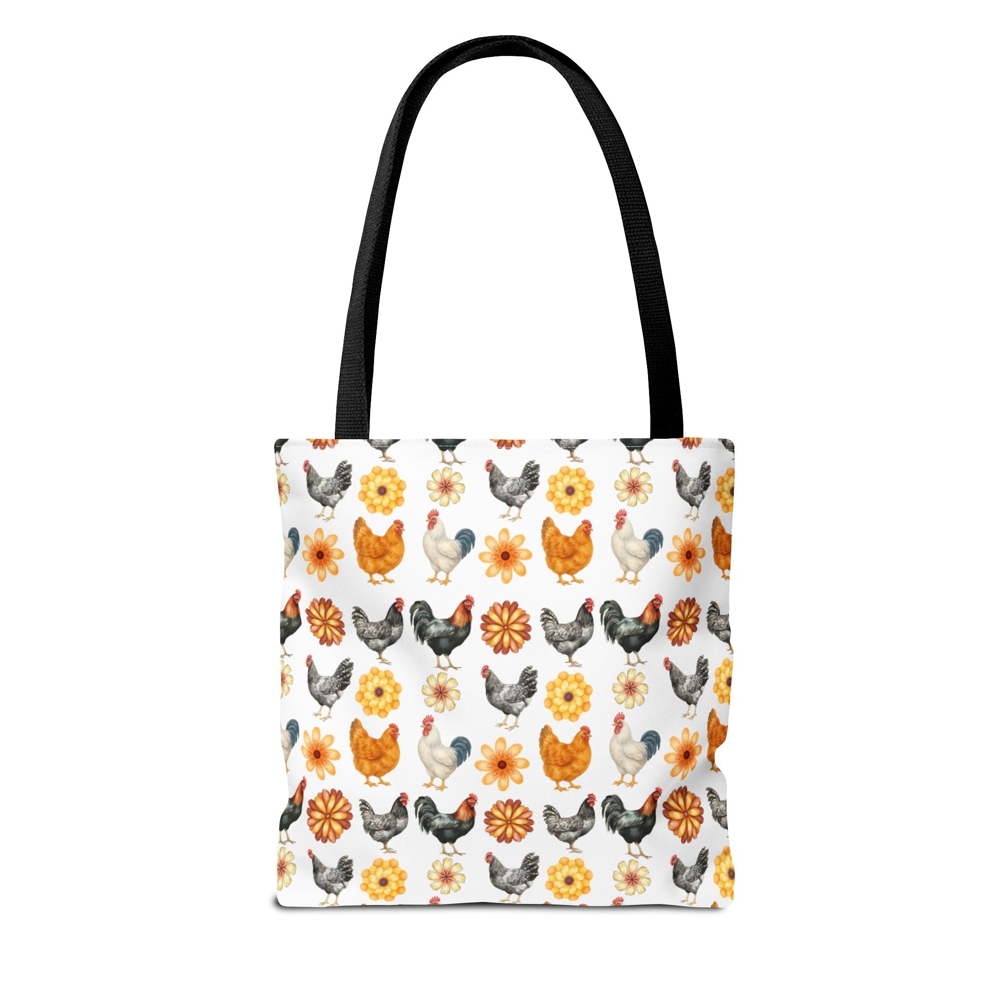 Chicken With Flowers Tote Bag