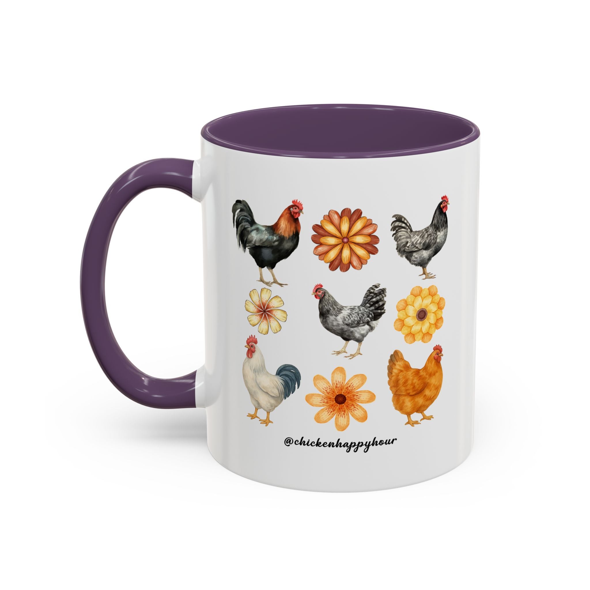 Chicken With Flowers Coffee Mug