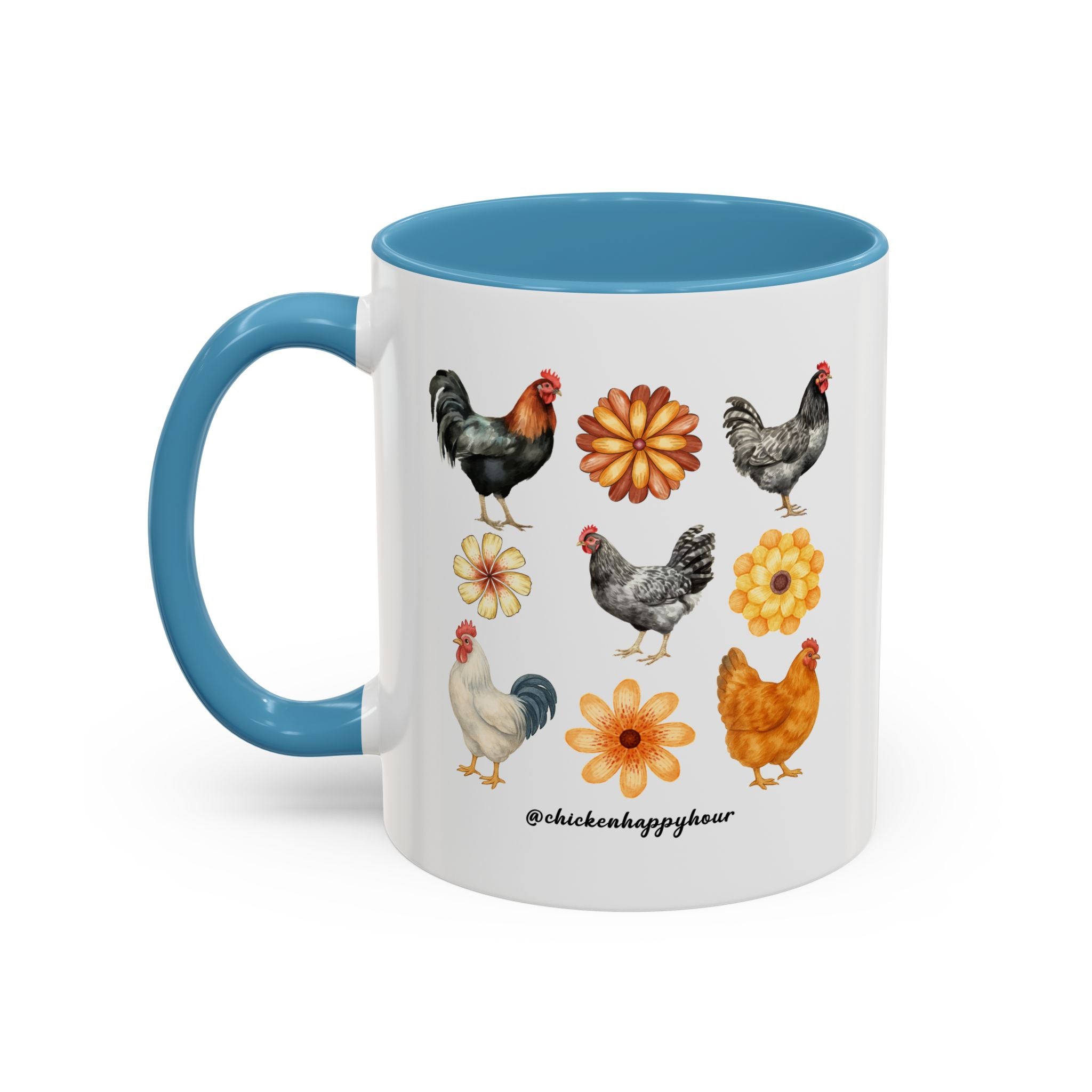 Chicken With Flowers Coffee Mug