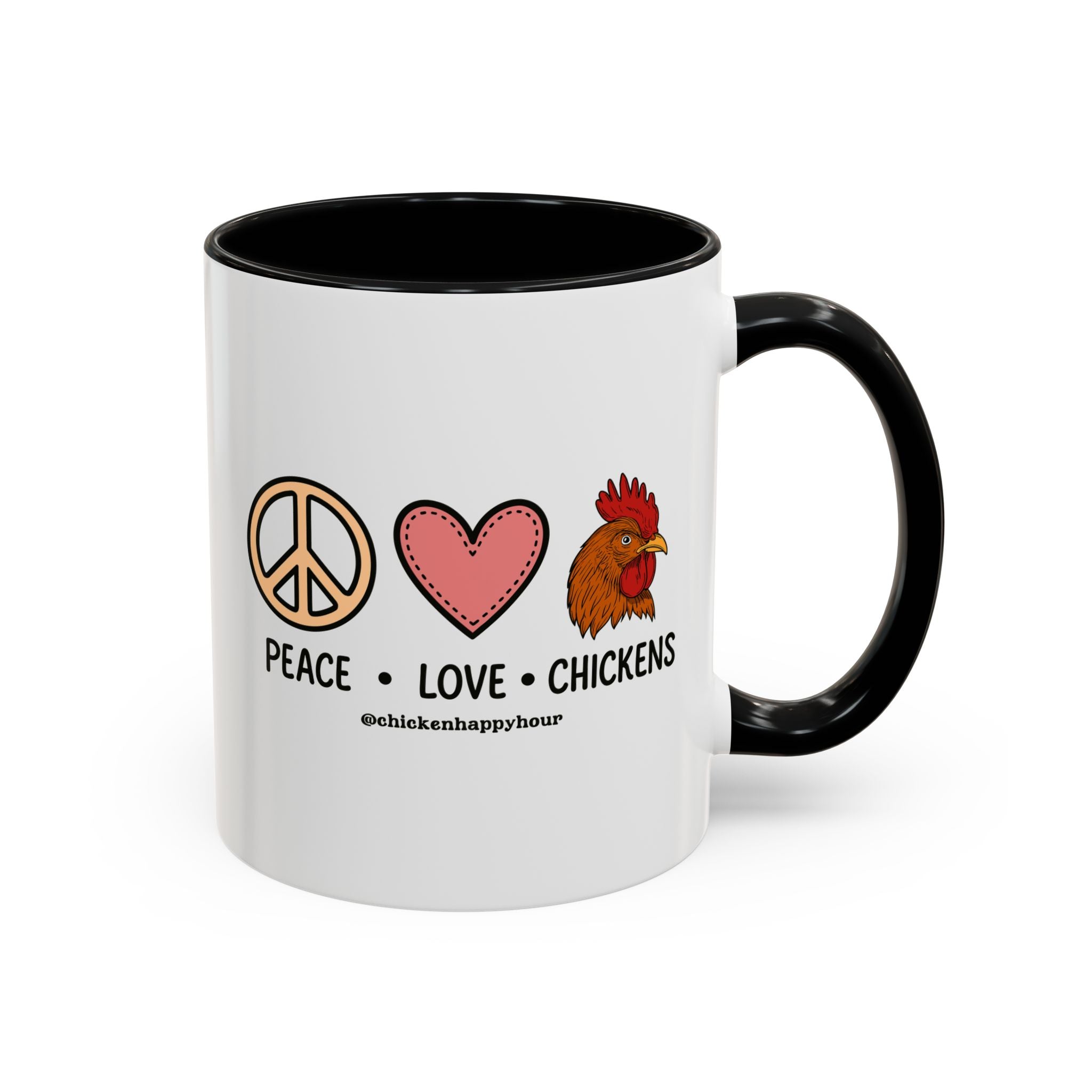 Peace Love Chickens Coffee Mug