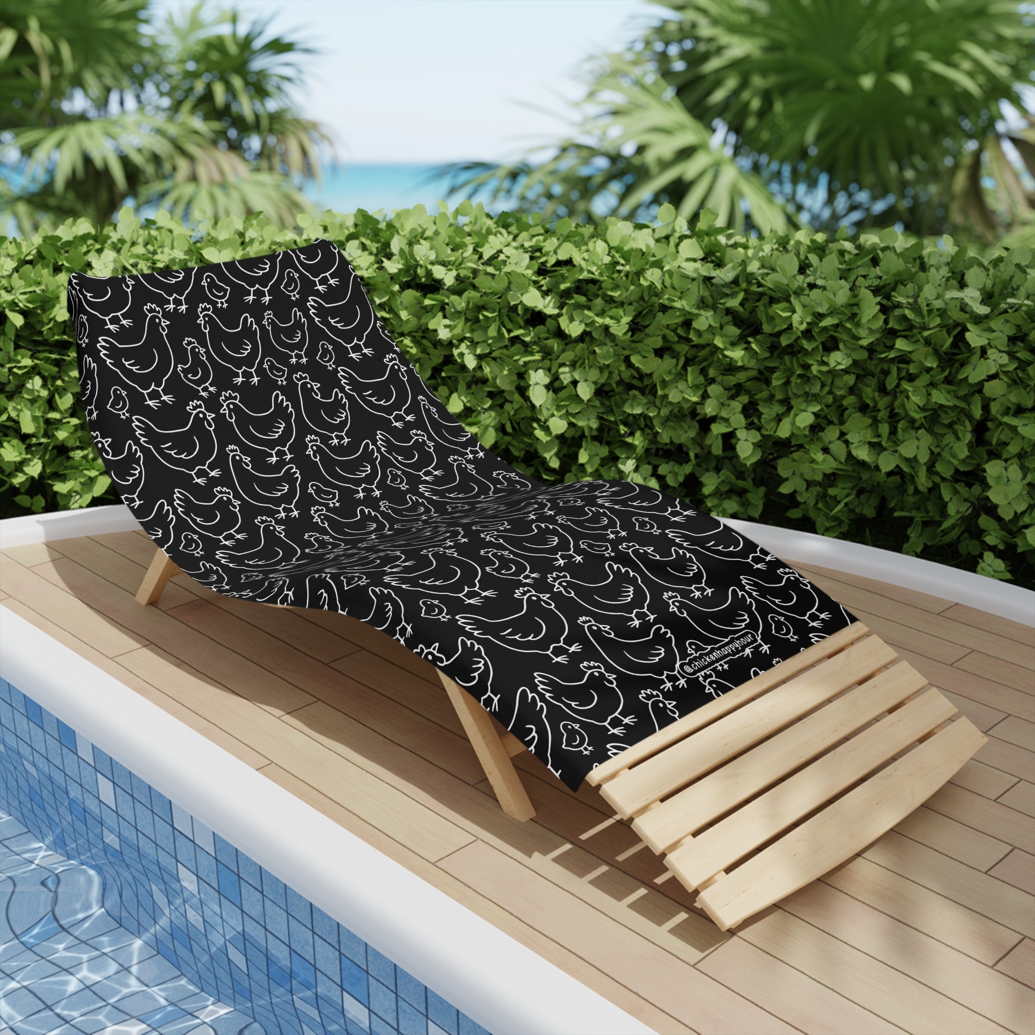 Chicken Pattern Beach Towel