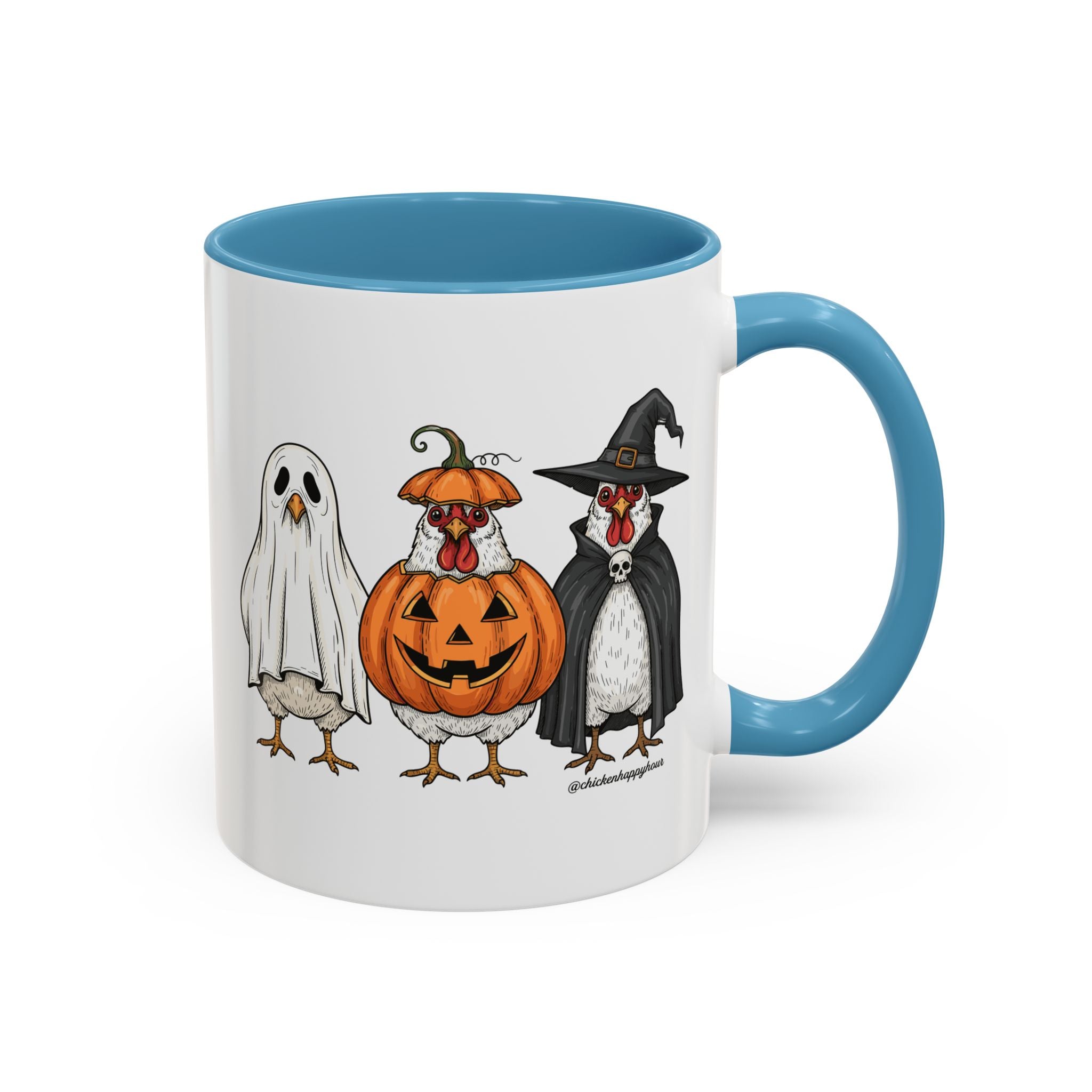Chickens Wearing Halloween Costumes Coffee Mug