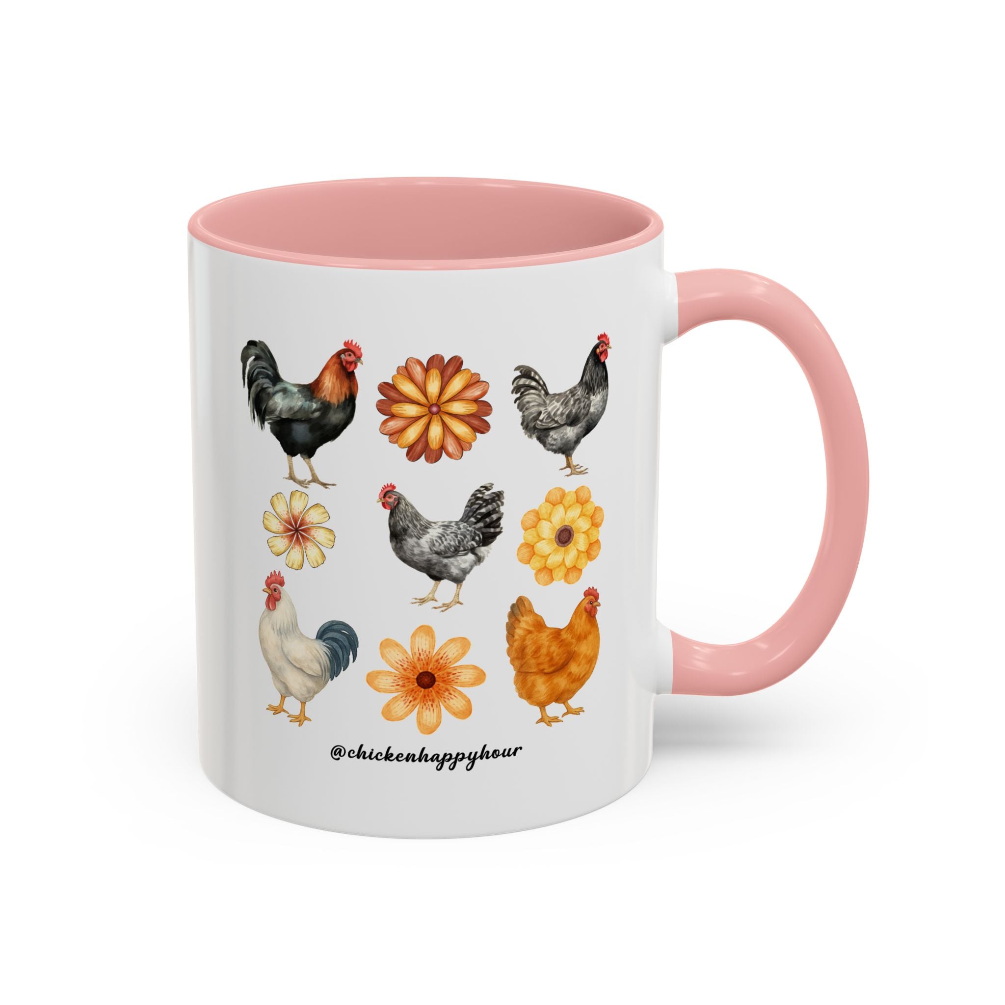 Chicken With Flowers Coffee Mug