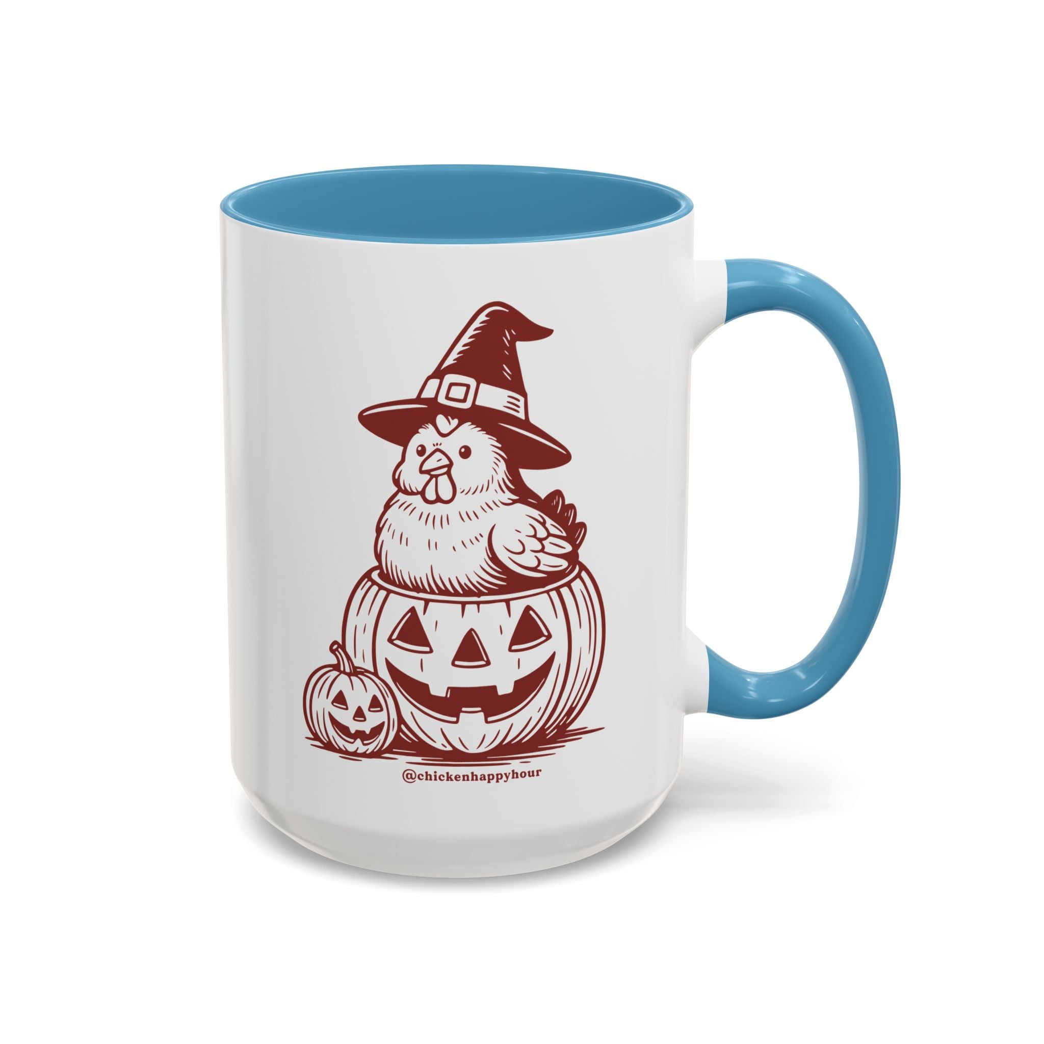 Halloween Chicken Witch in Pumpkin Coffee Mug