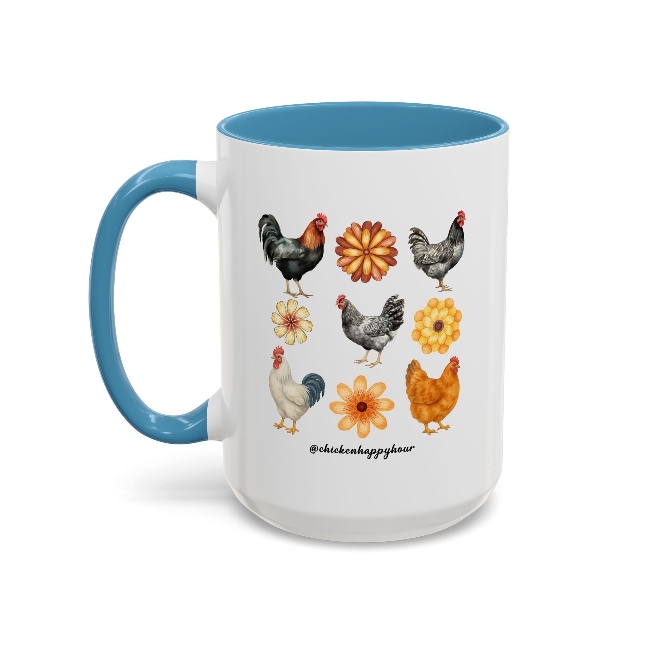 Chicken With Flowers Coffee Mug
