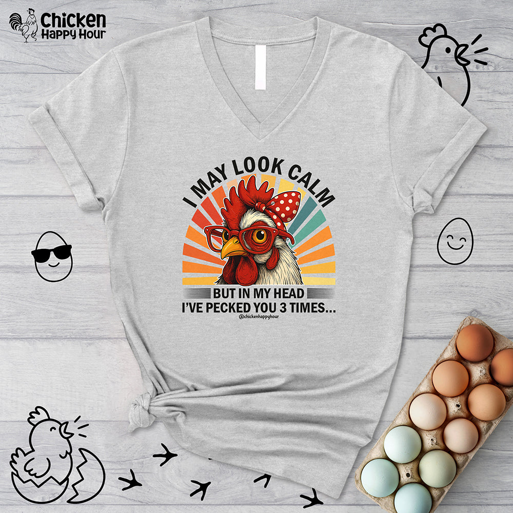 I May Look Calm V-Neck Tee