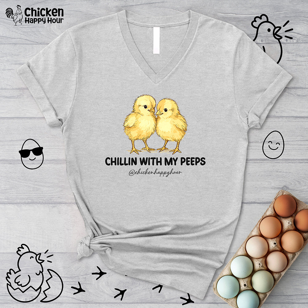 Chillin with my Peeps V-Neck Tee