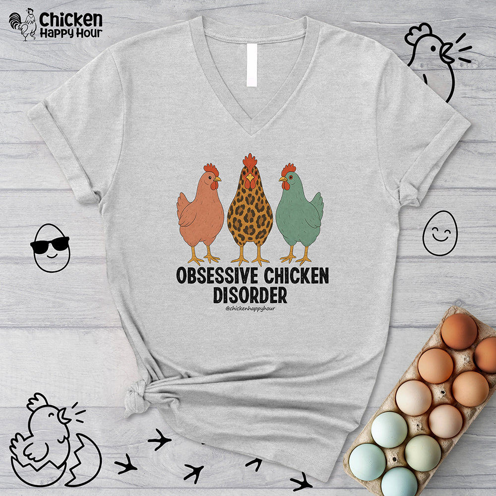 Obsessive Chicken Disorder V-Neck Tee