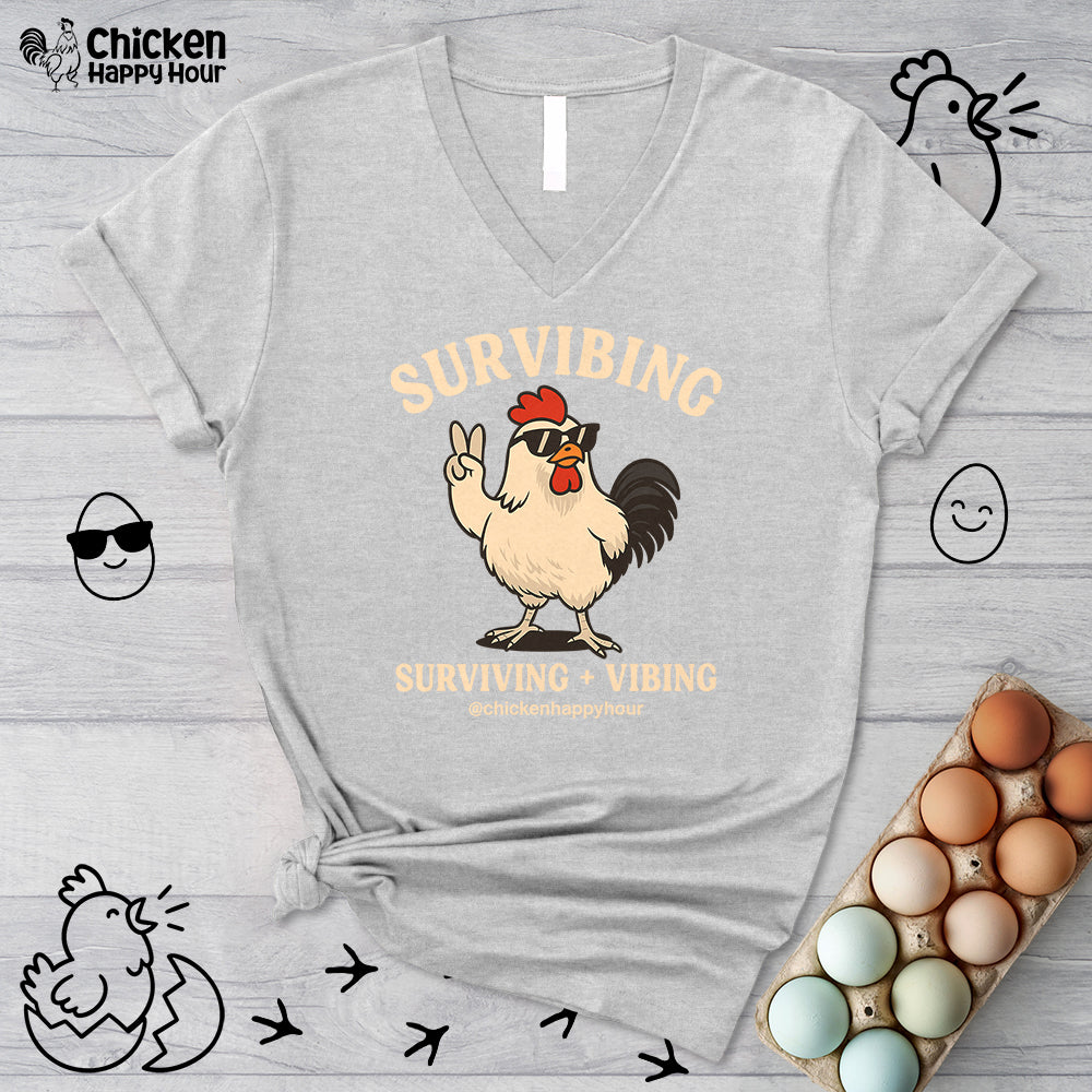 Survibing V-Neck Tee