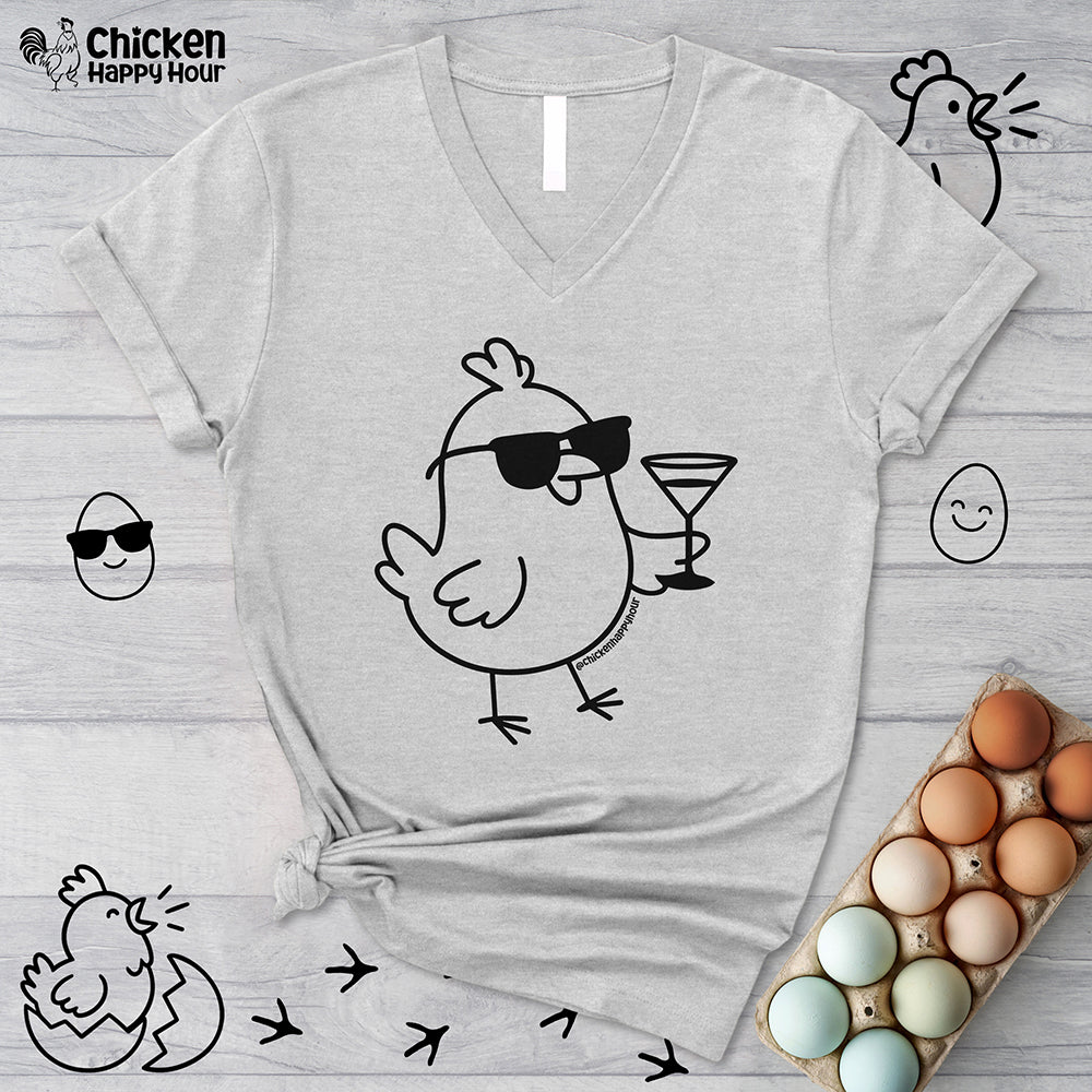 Chicken With Tequila V-Neck Tee